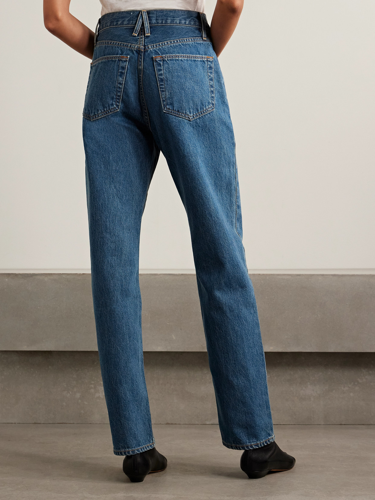 Slvrlake London Crop High Rise Straight Jeans In Forbidden Love In Blue