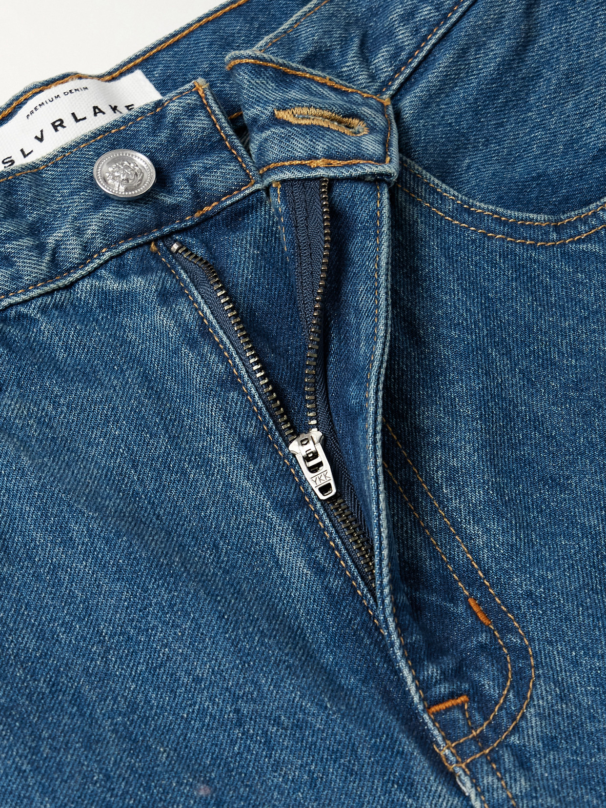 Slvrlake London Crop High Rise Straight Jeans In Forbidden Love In Blue