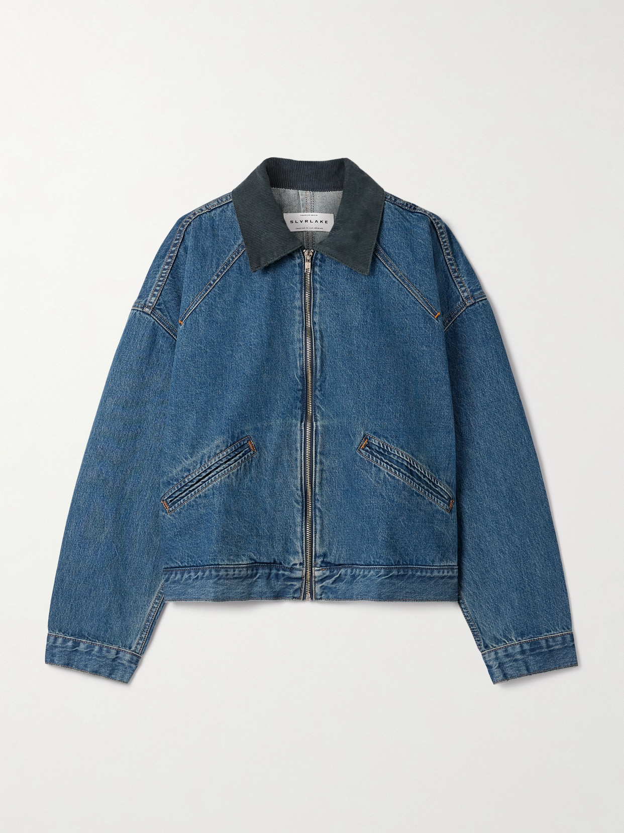 Slvrlake Camden Corduroy-trimmed Denim Jacket In Blue