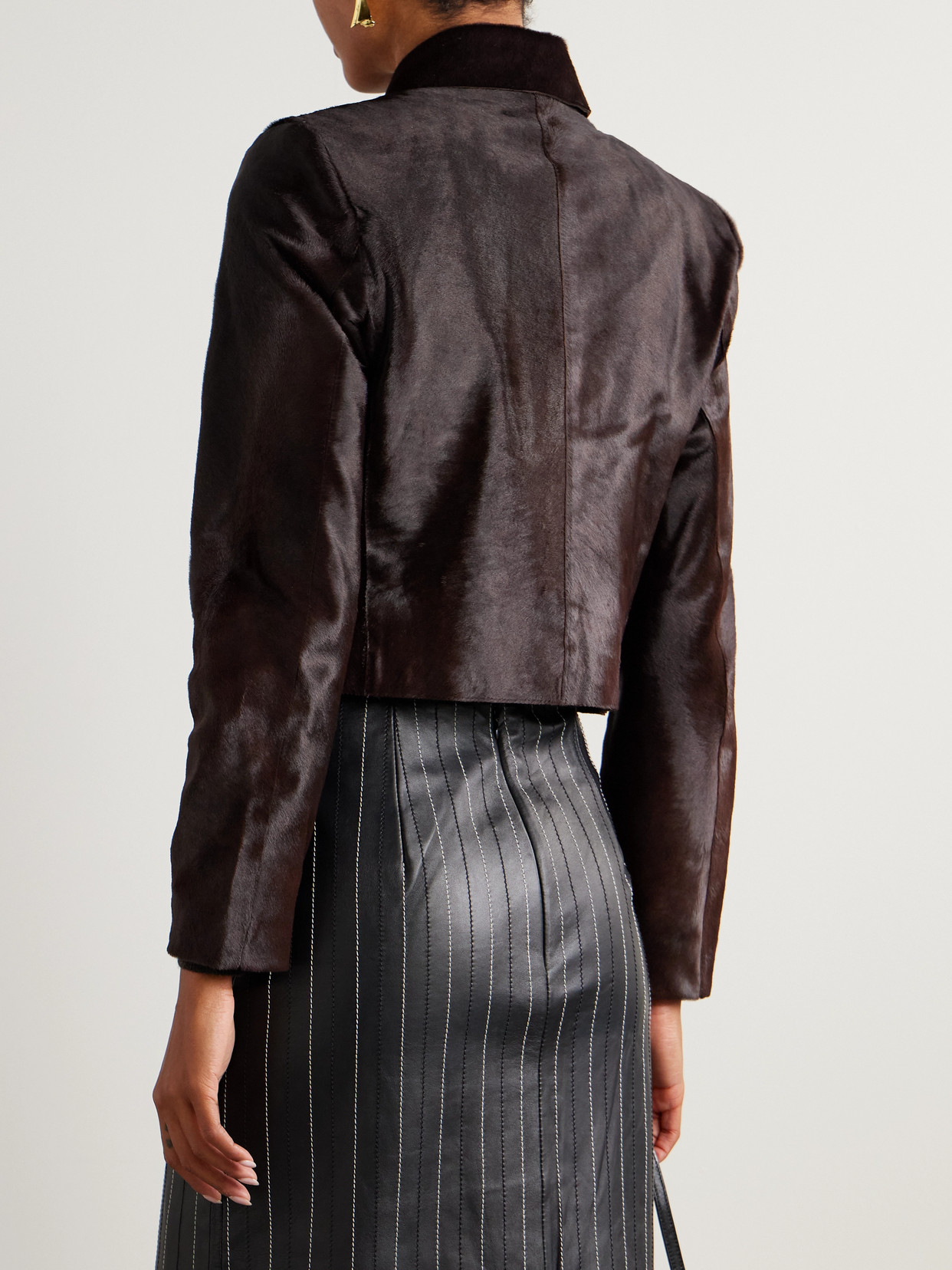 Nour Hammour Bleeker Cow Hair Jacket In Brown