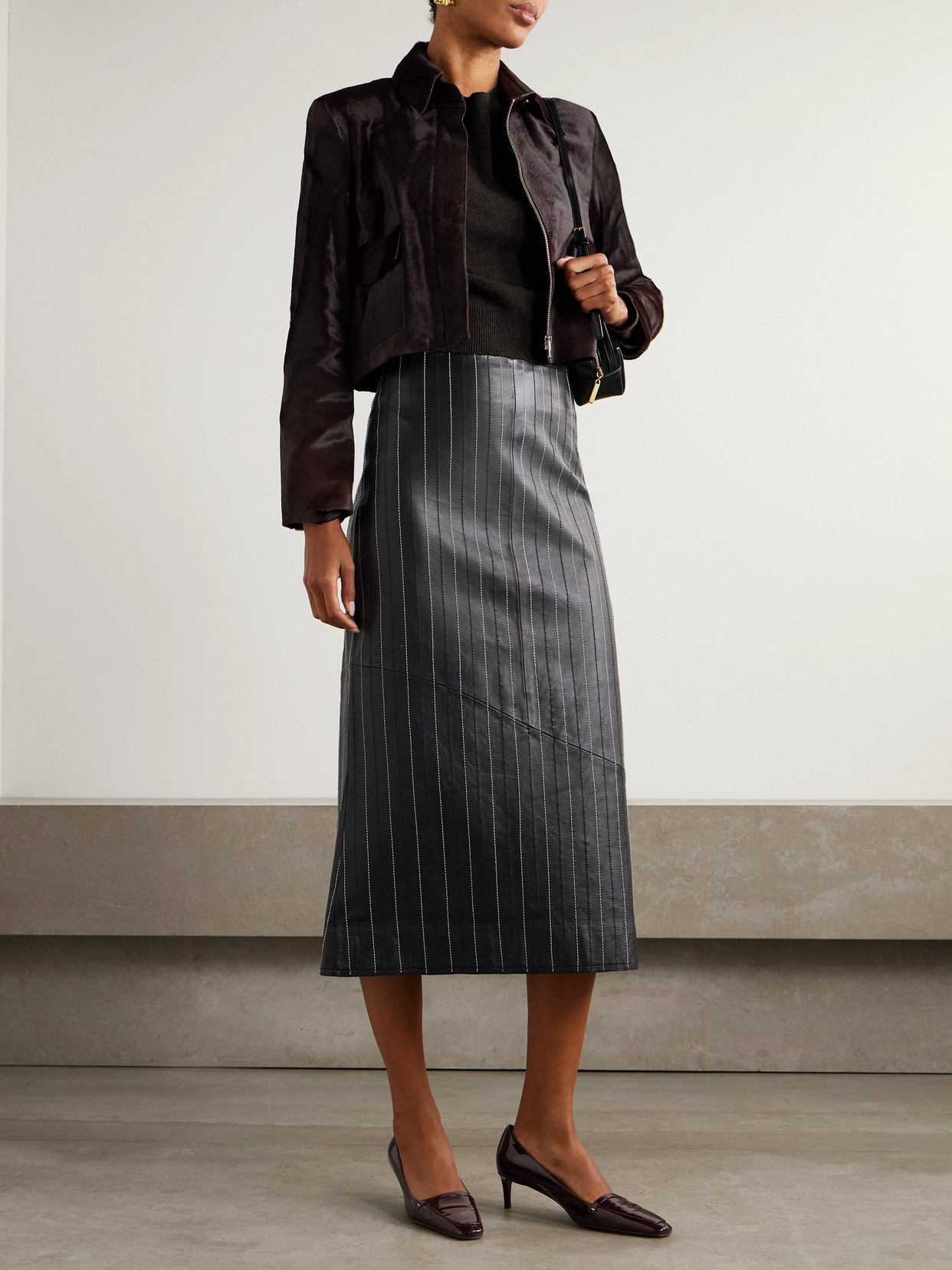 Nour Hammour Bleeker Cow Hair Jacket In Brown