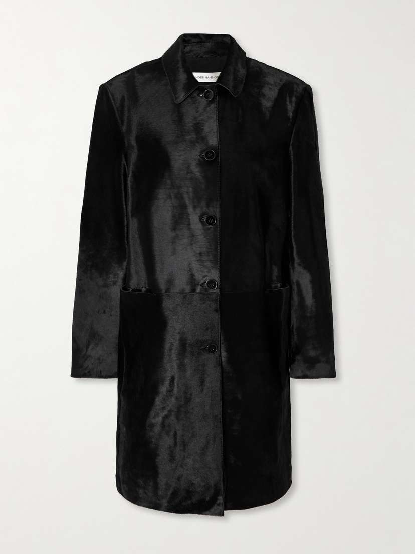 Nour Hammour Paneled Cow Hair Coat