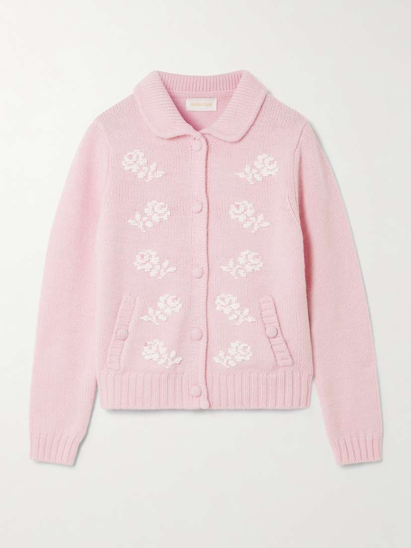 SHUSHU/TONG Bead-embellished Wool Cardigan