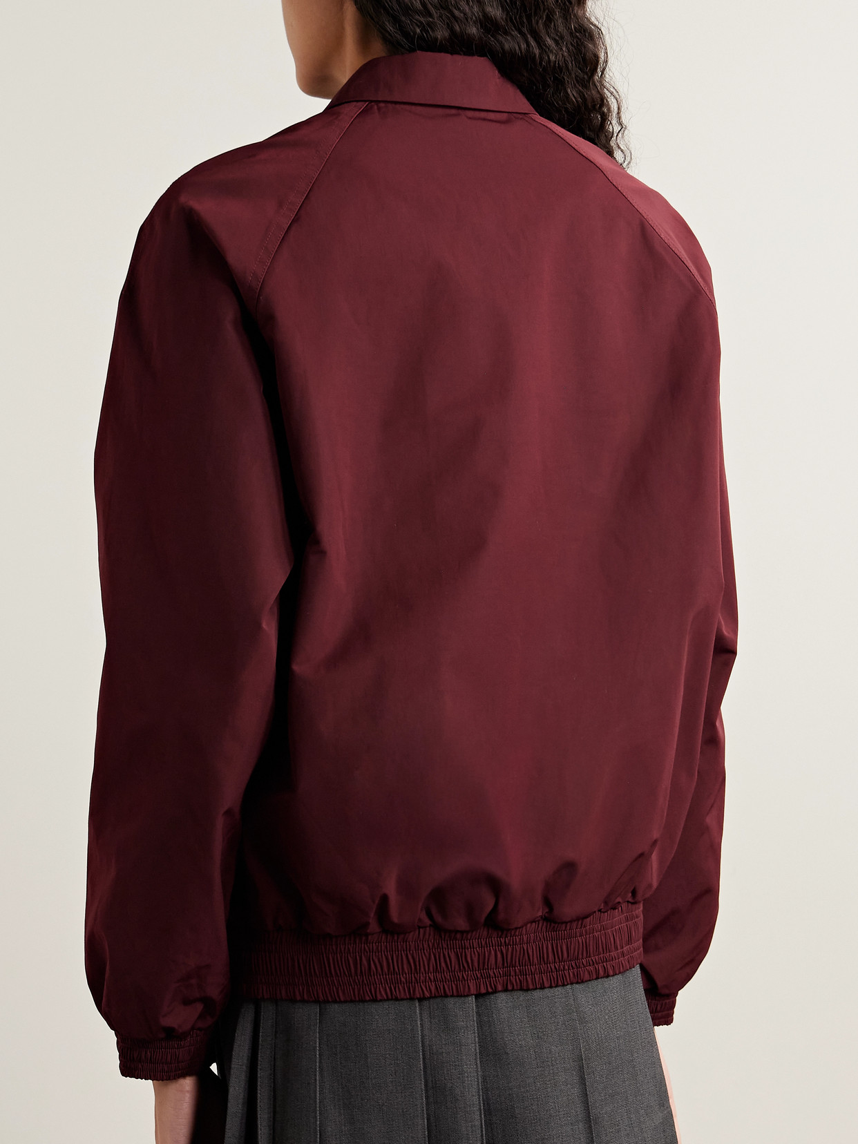 Shushu-tong Pintucked Embroidered Shell Jacket In Red