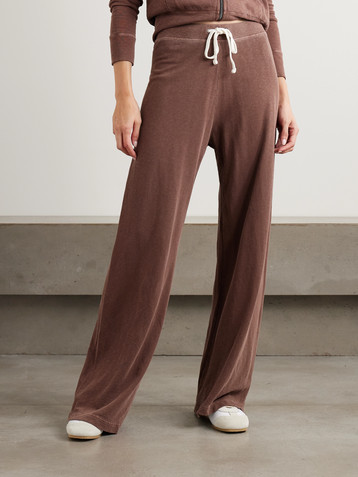 James Perse Cotton-terry wide-leg track pants