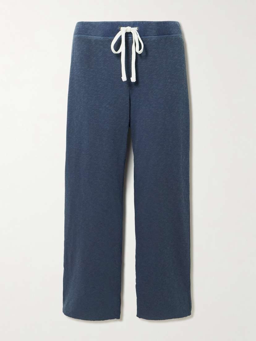 James Perse Cropped Brushed Cotton-terry Track Pants