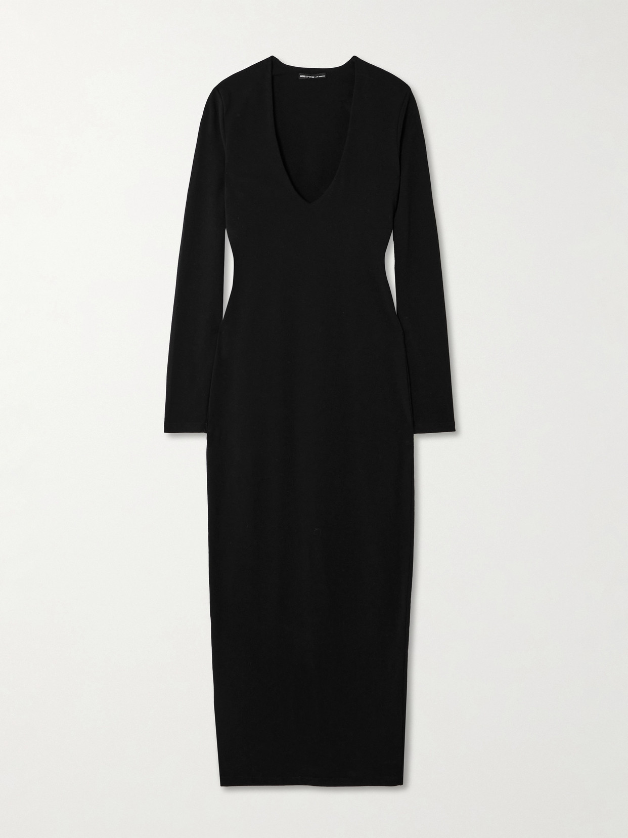 James Perse Cotton-blend Jersey Midi Dress In Black