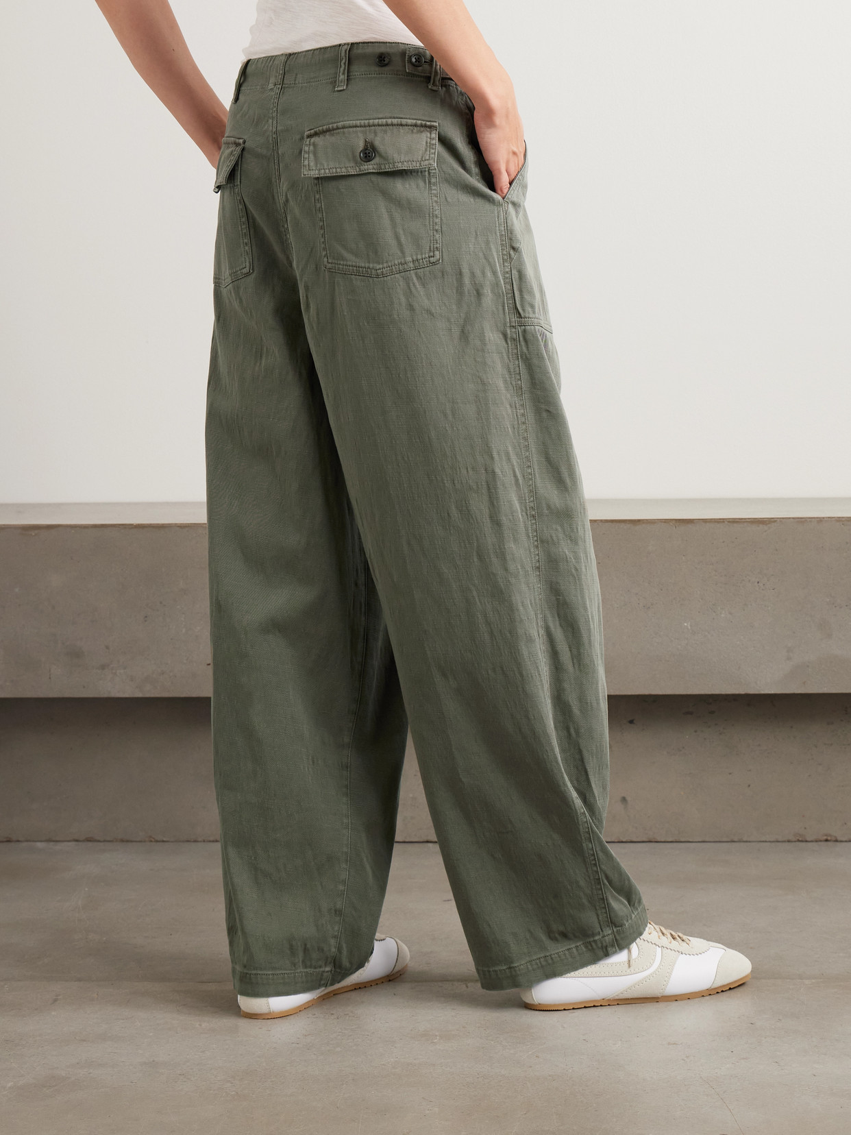 James Perse Cotton-blend Tapered Pants In Green
