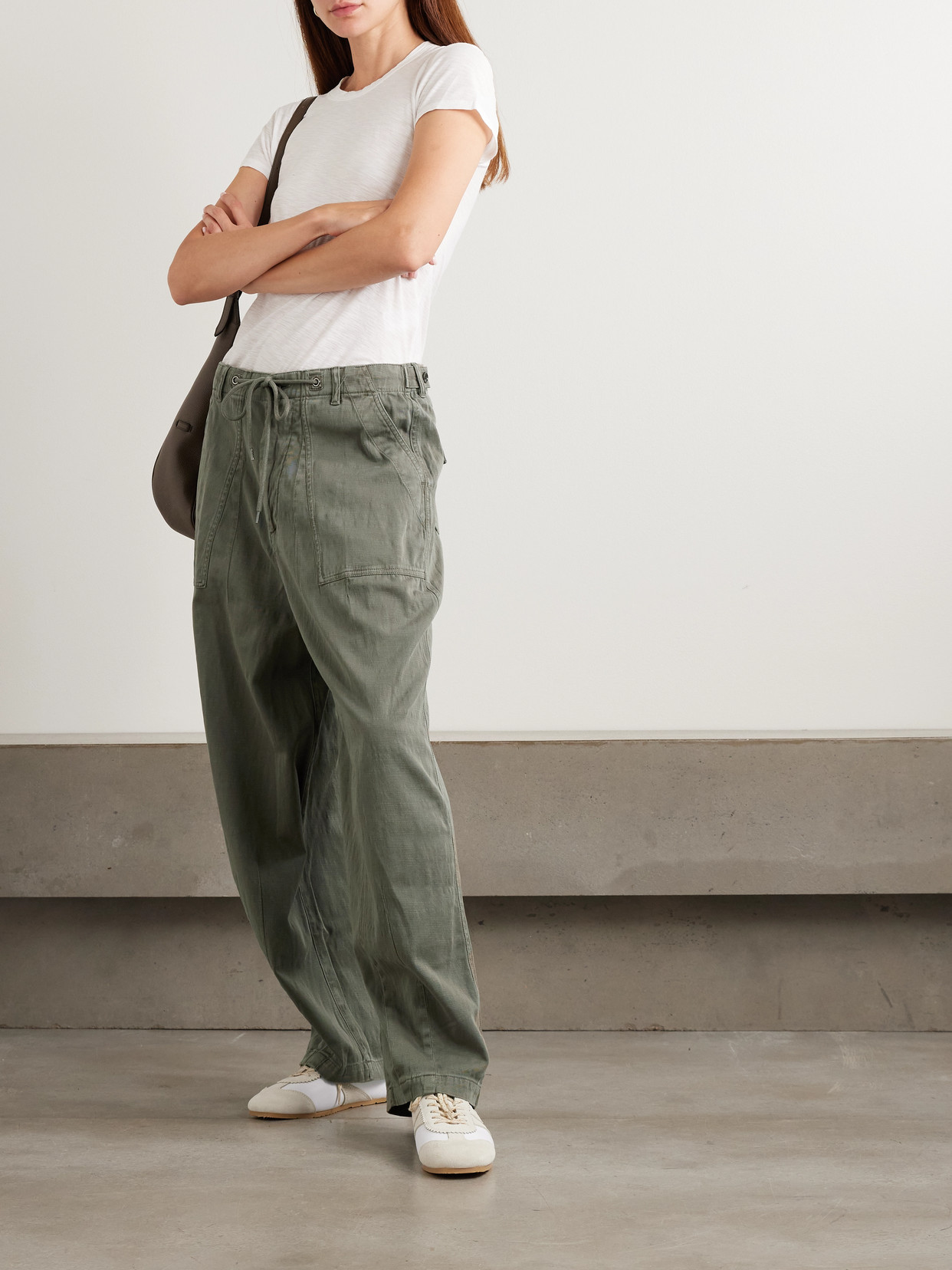 James Perse Cotton-blend Tapered Pants In Green
