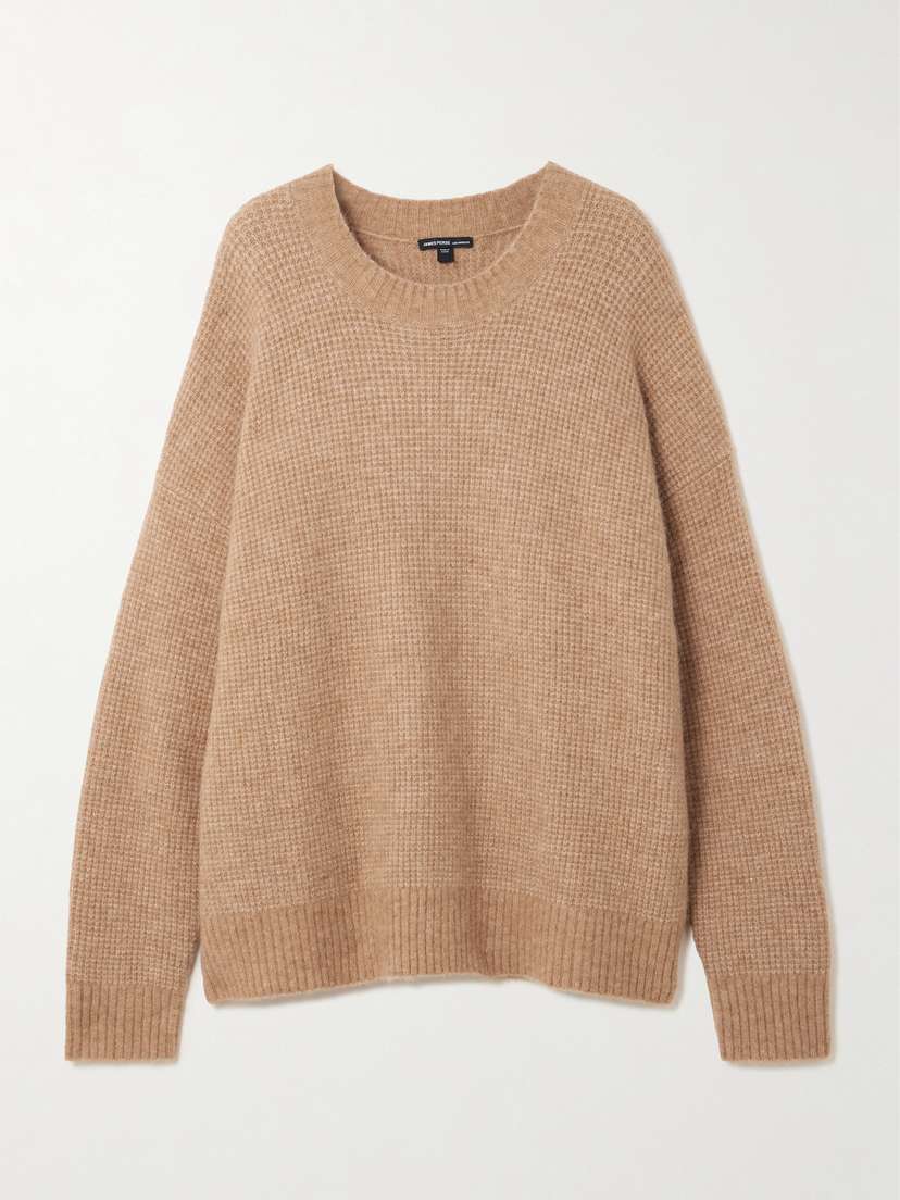 James Perse Brushed Waffle-knit Sweater