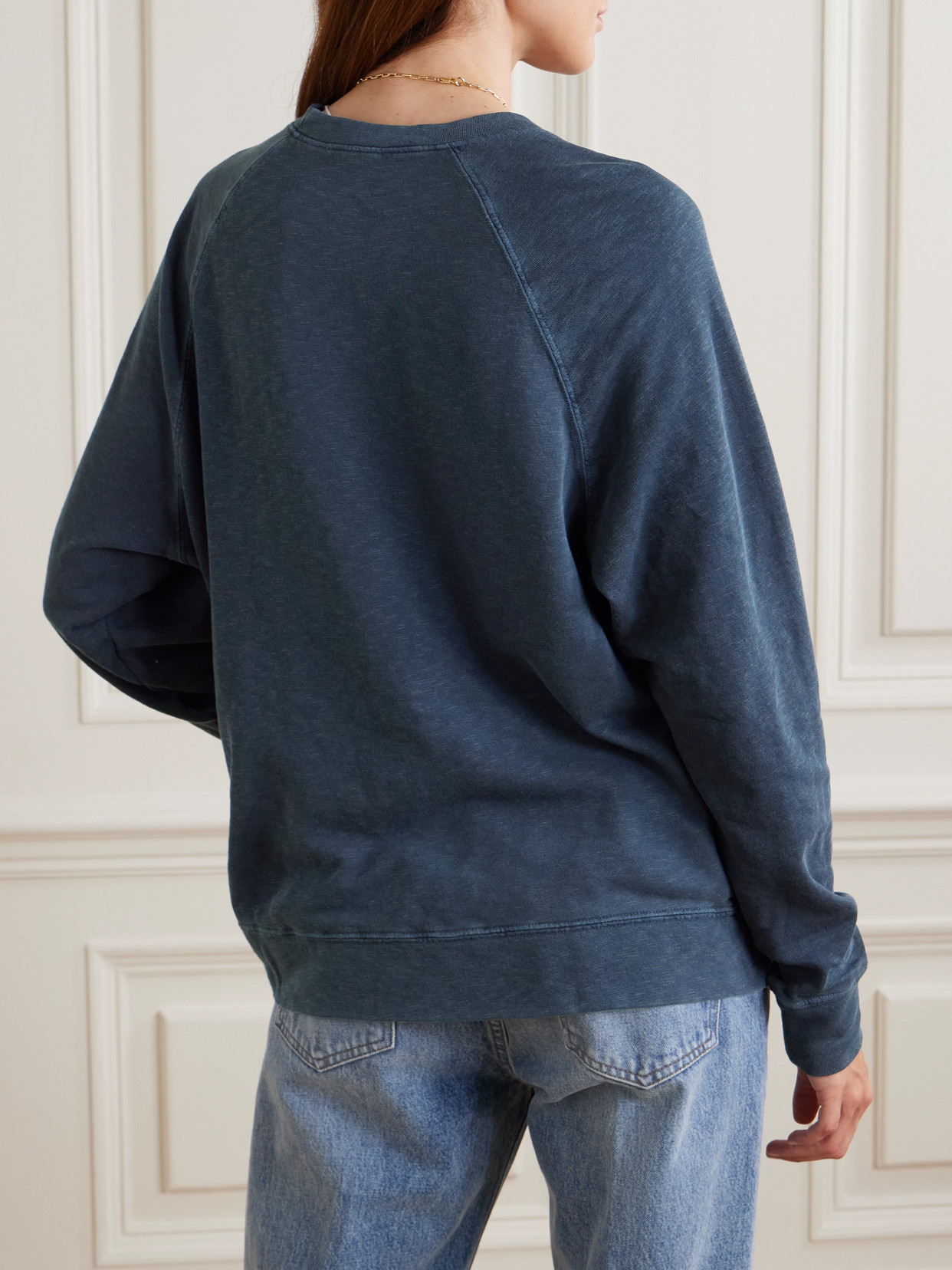 James Perse Supima Cotton-terry Sweatshirt In Blue