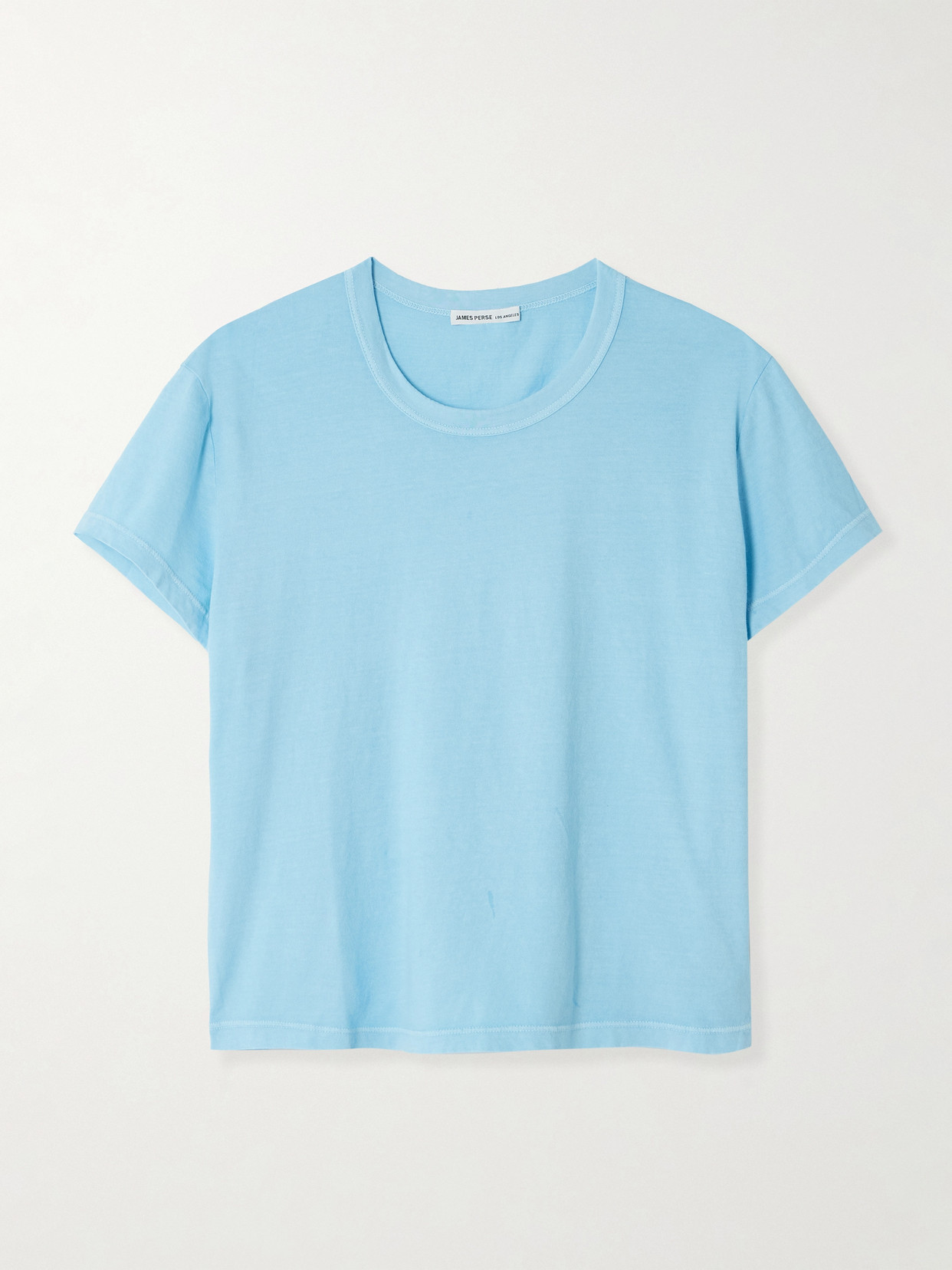 James Perse Cropped Cotton-jersey T-shirt In Blue