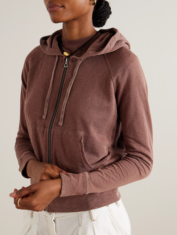 James Perse Vintage French cotton-terry hoodie