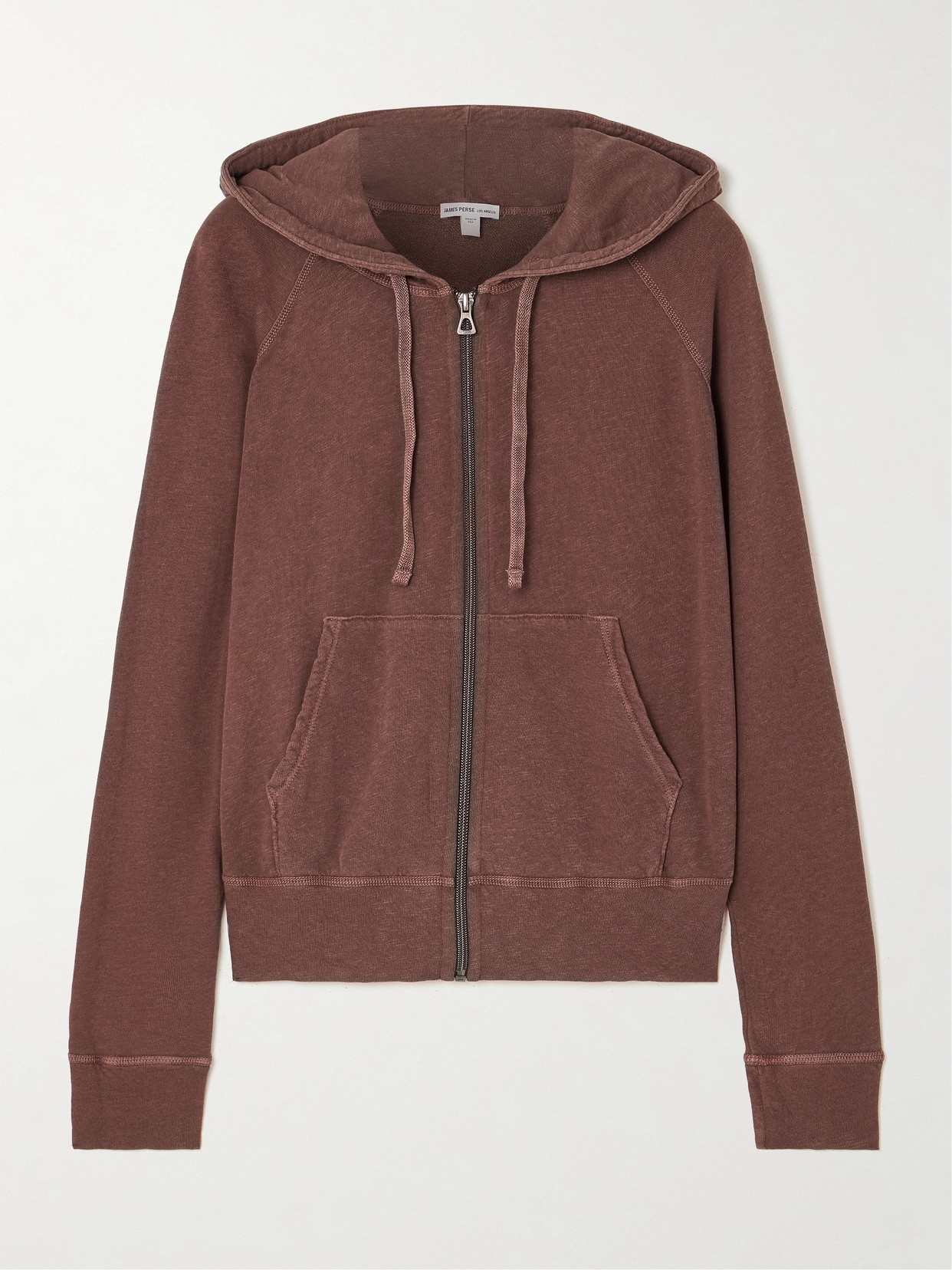 James Perse Vintage French Cotton-terry Hoodie In Brown