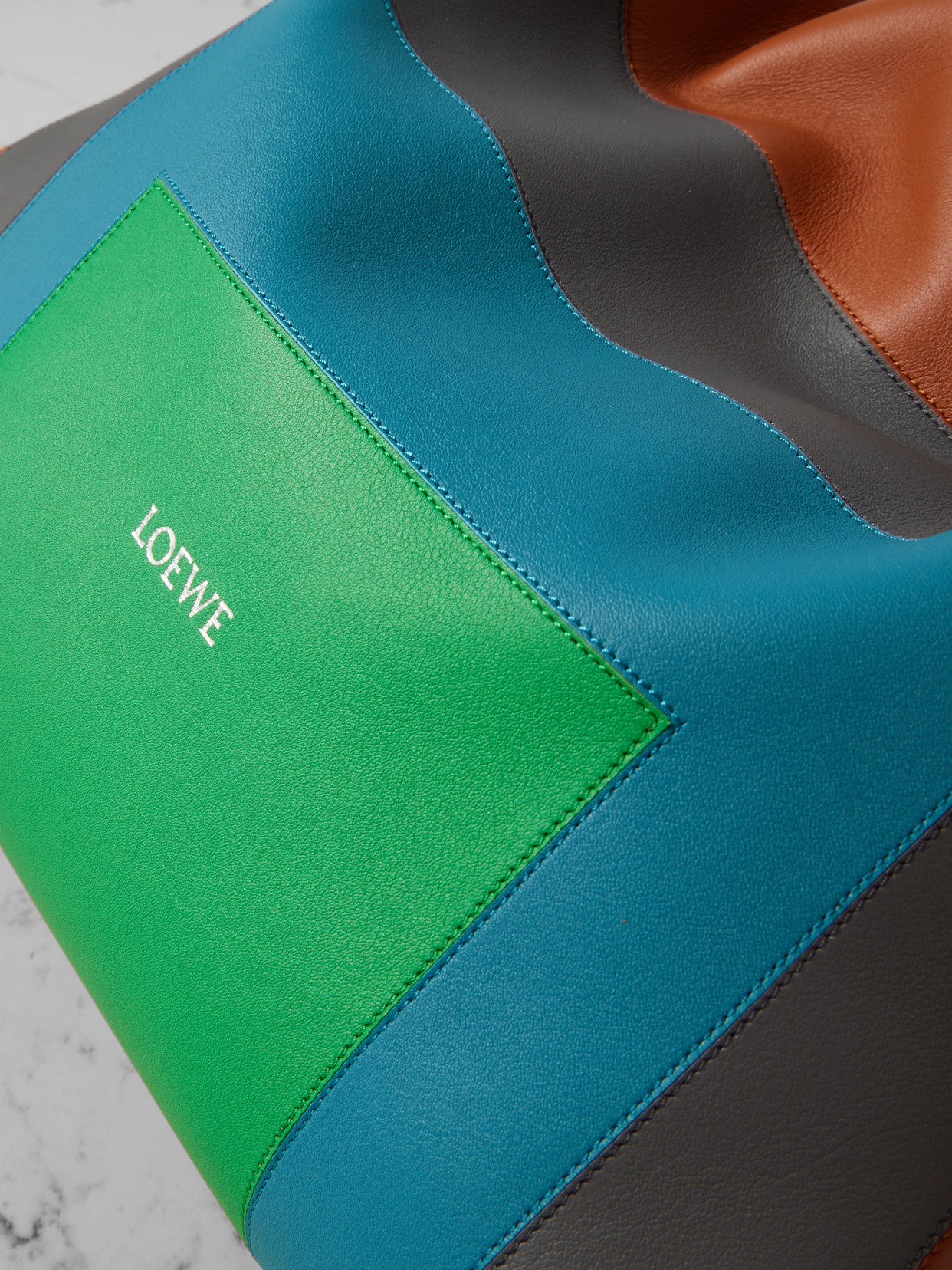 Loewe Flamenco Leather Clutch In Multi