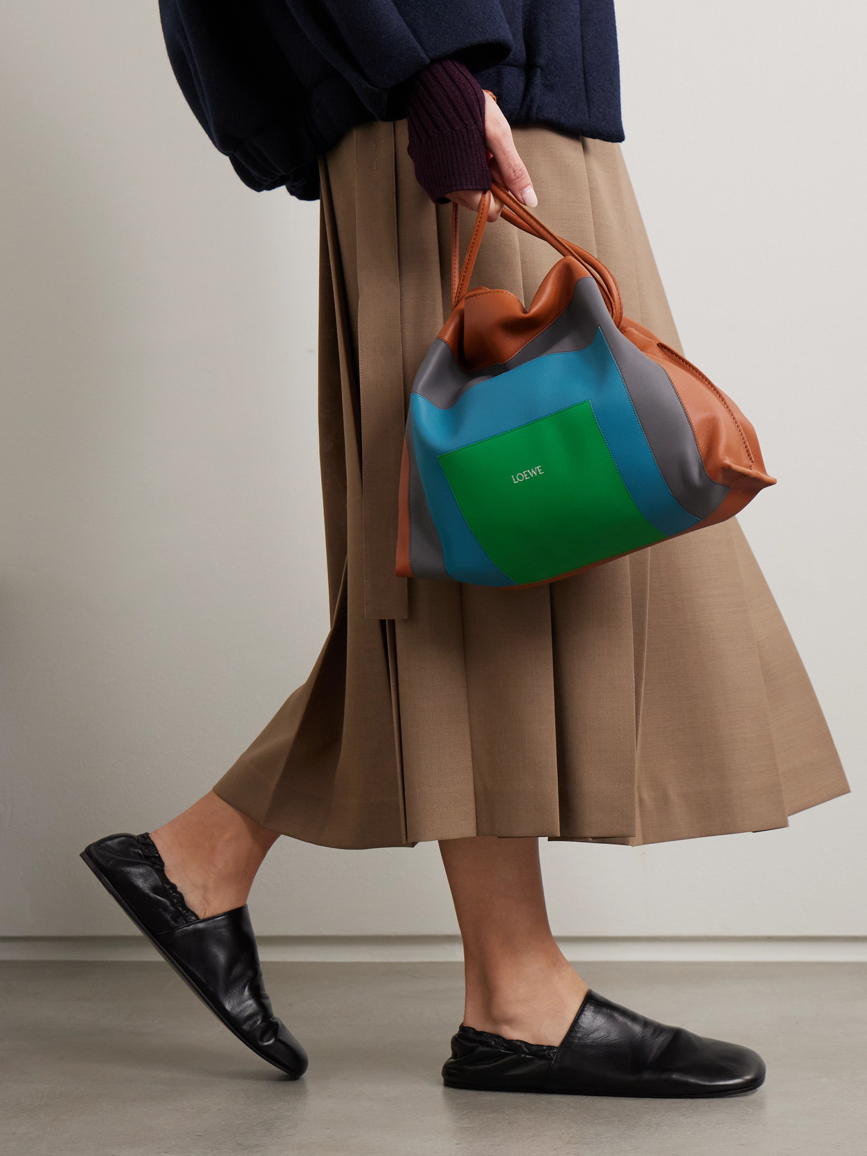 Loewe Flamenco Leather Clutch In Multi