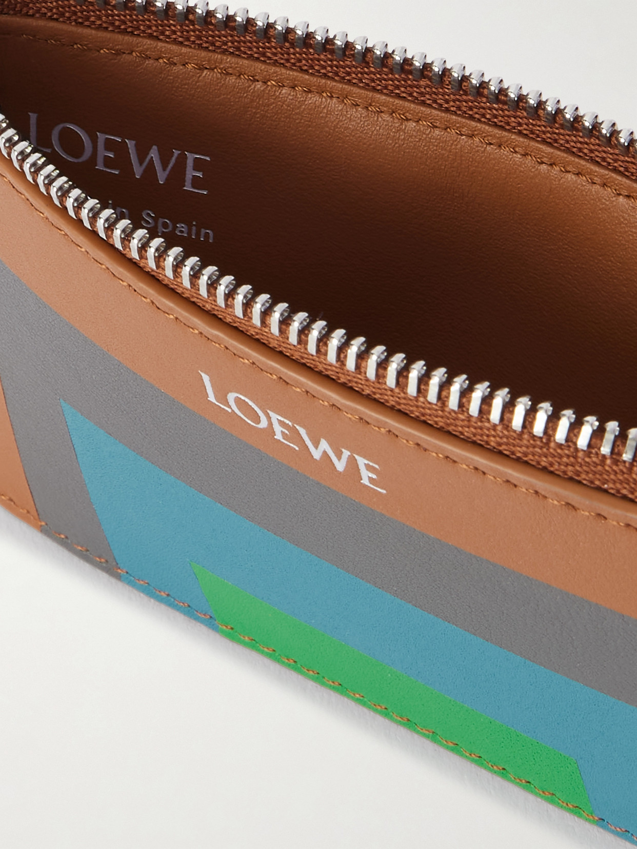 Loewe + Josef Albers Printed Leather Cardholder In Multi