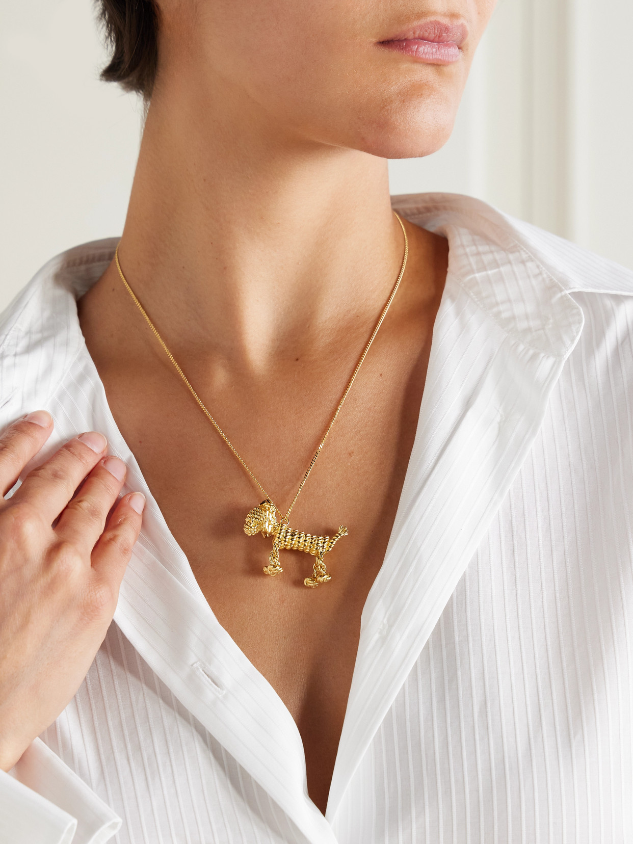 Loewe Sausage Dog Gold-tone Necklace In Gold