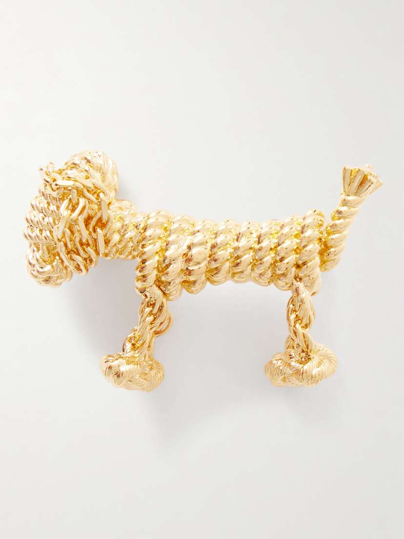Loewe — Sausage Dog gold-tone brooch