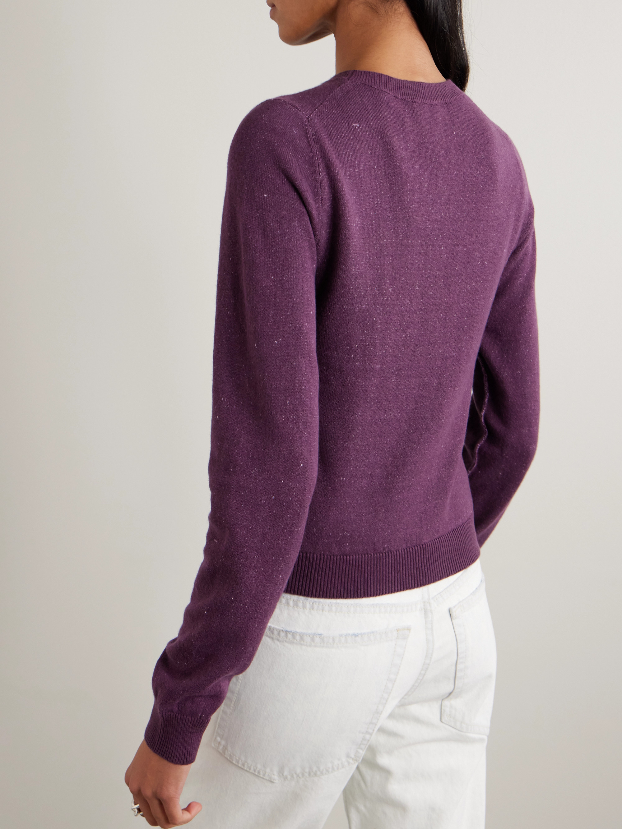 Calvin Klein Collection Celia cropped linen, cashmere and cotton-blend sweater