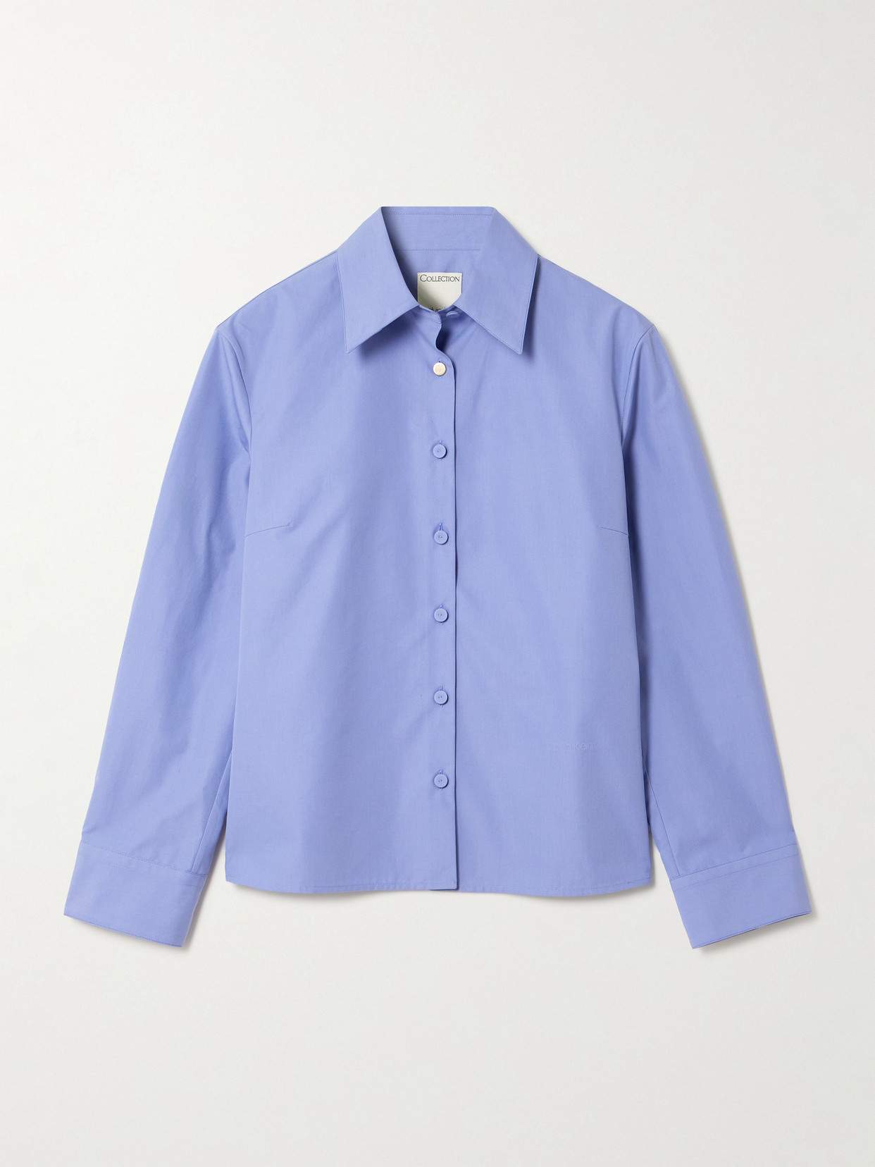 Calvin Klein Collection Daisy Cotton-poplin Shirt In Blue