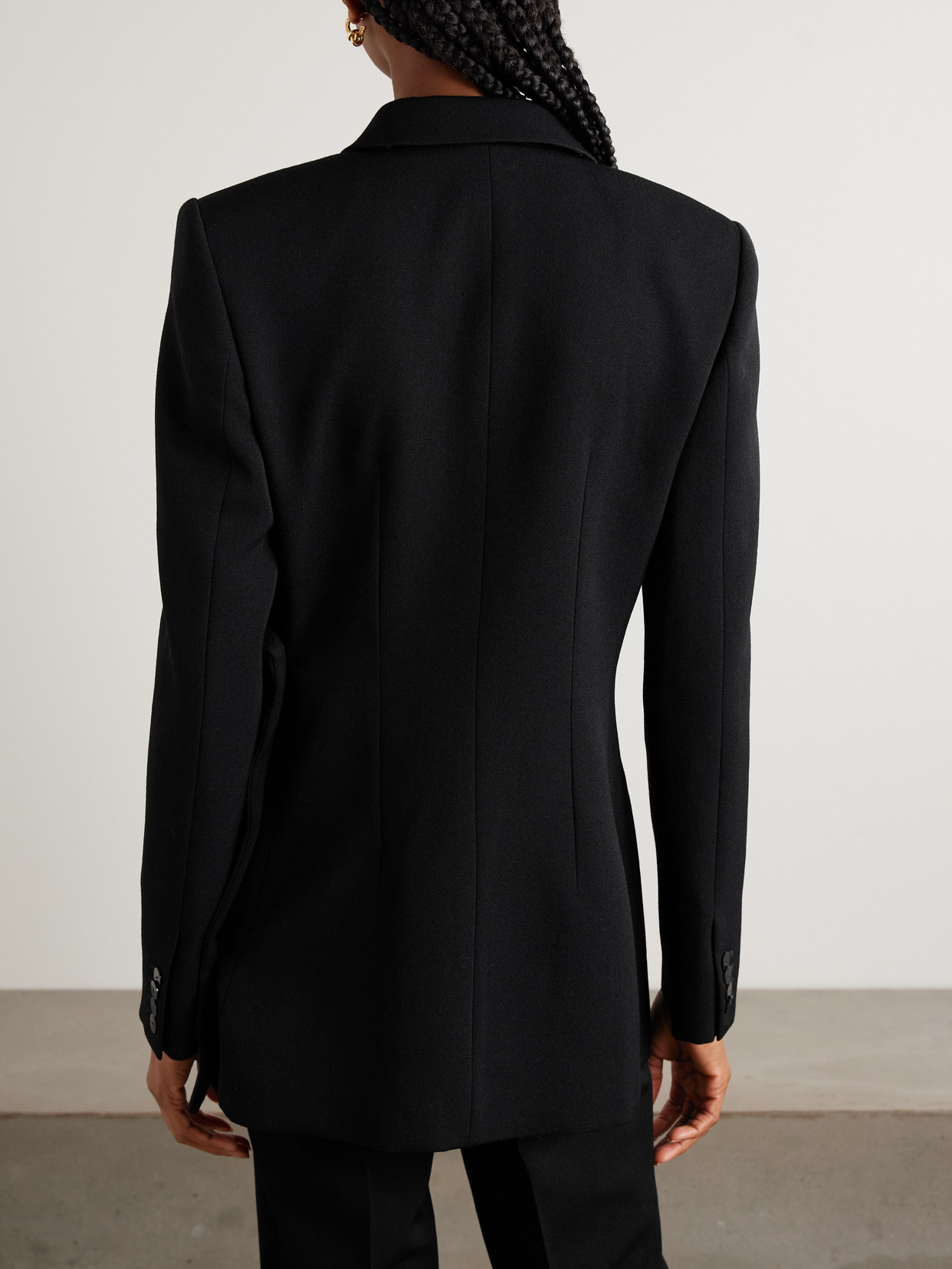 Calvin Klein Collection Mia Asymmetric Wool Blazer In Black