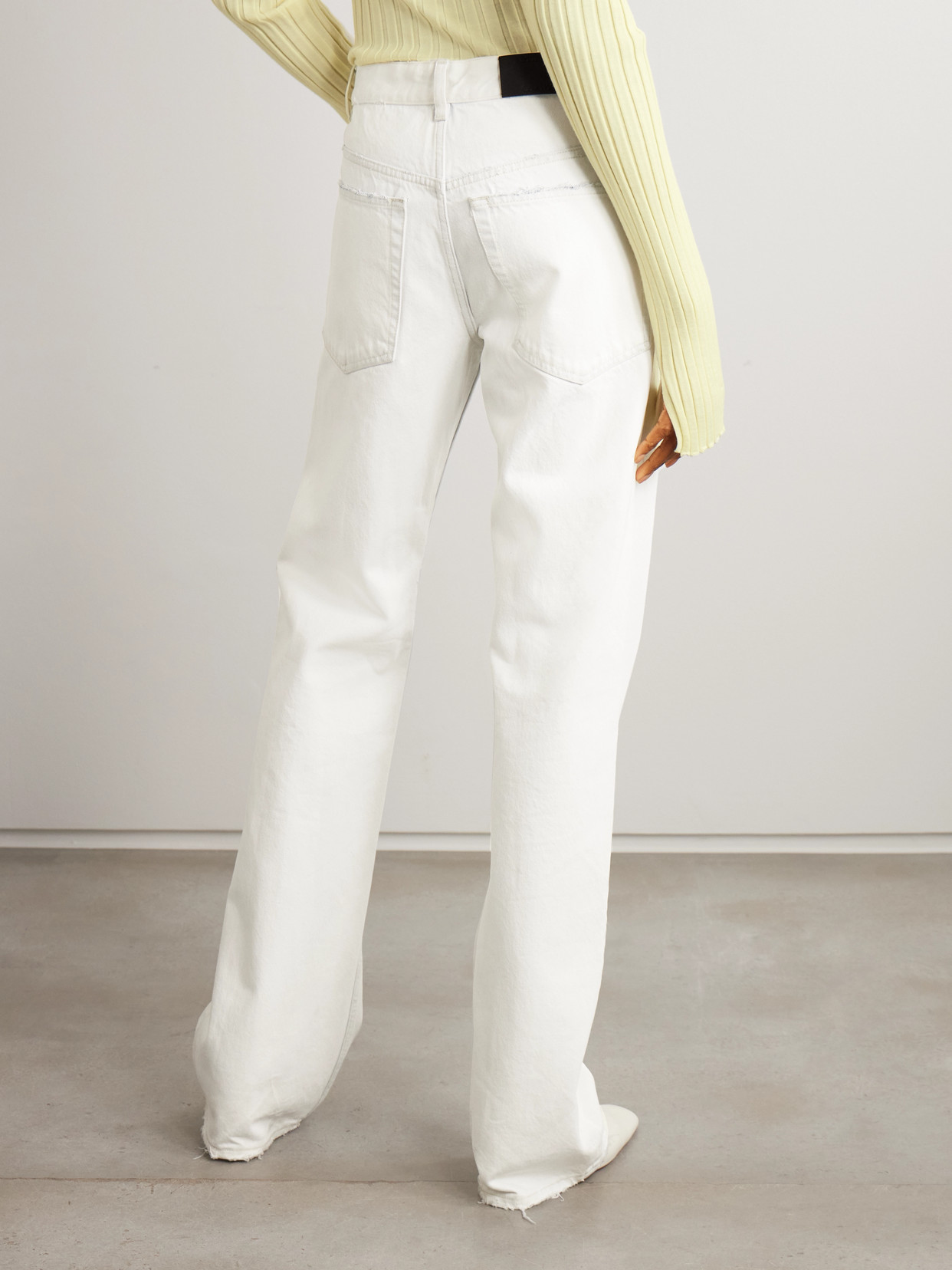 Collection - Distressed Mid-Rise Straight-Leg Jeans