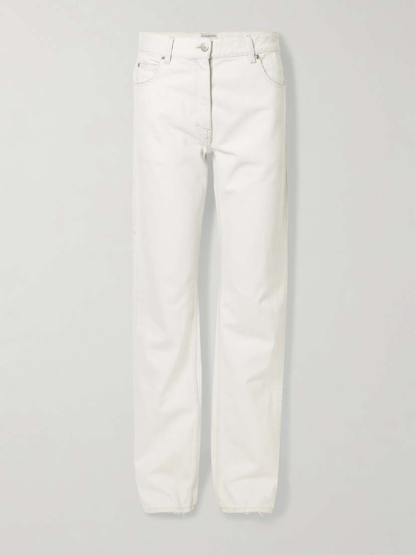 Calvin Klein Collection Distressed Mid-rise Straight-leg Jeans