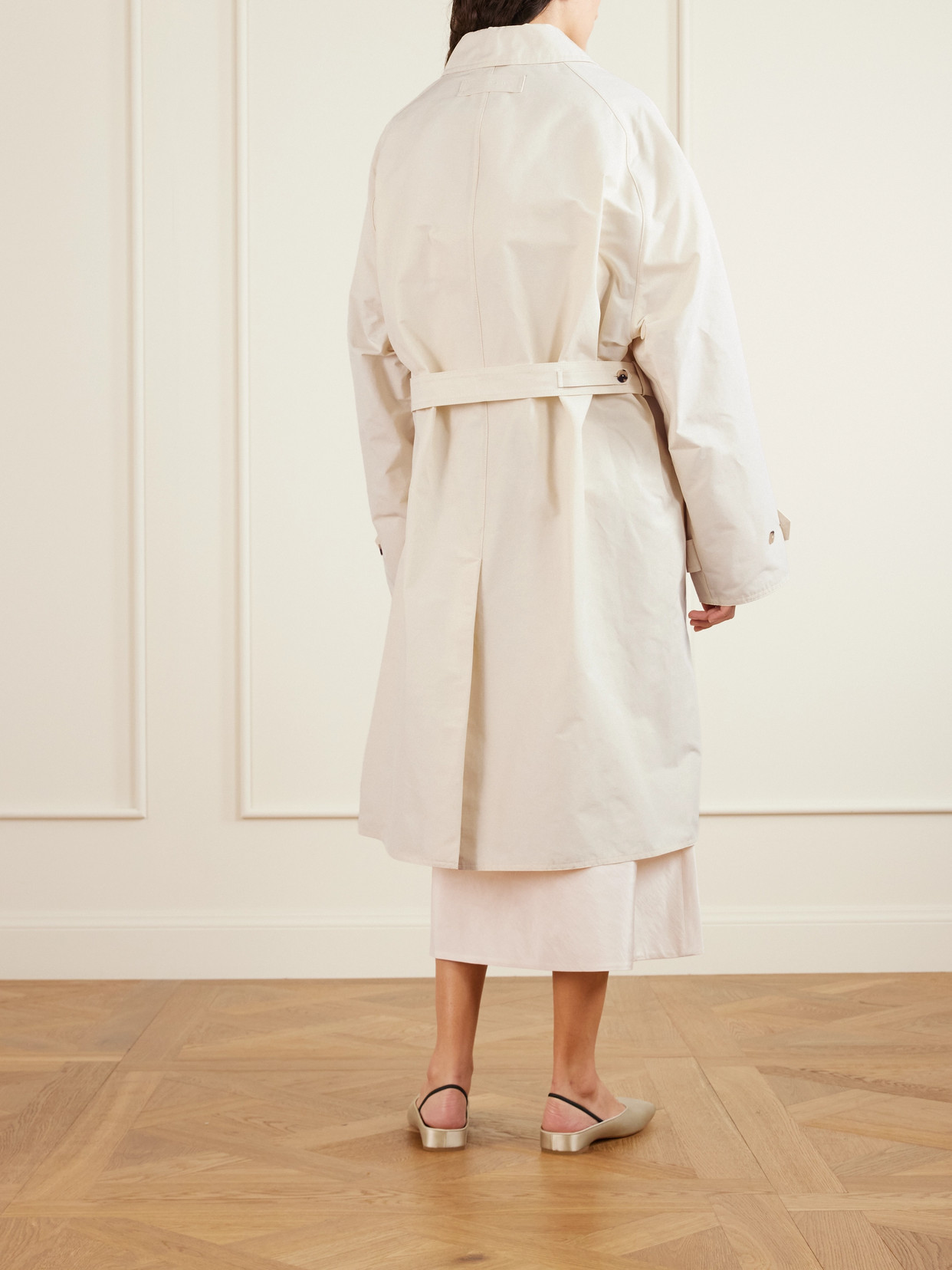 Calvin Klein Collection Marisol Cotton-blend Coat In White