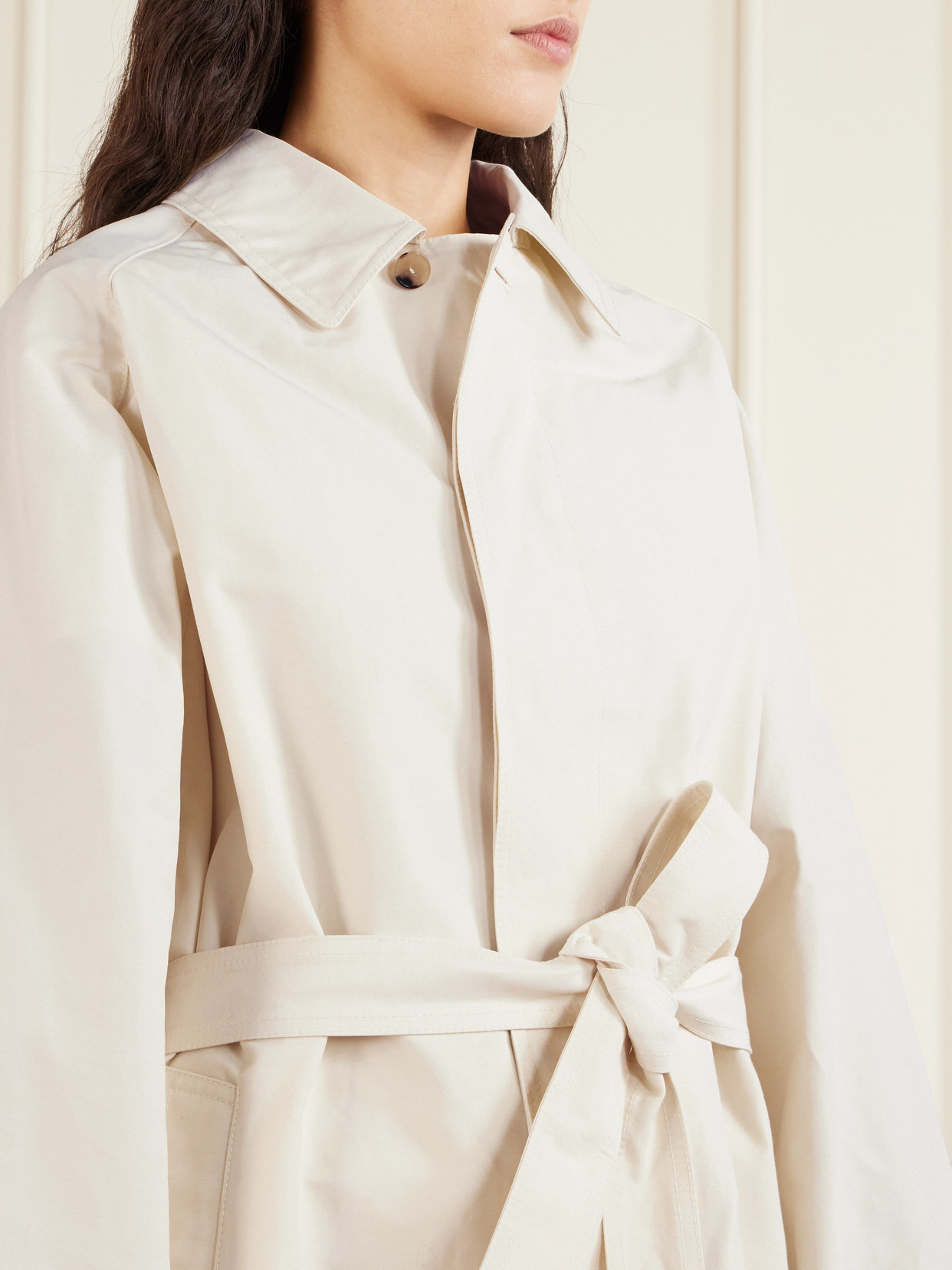 Calvin Klein Collection Marisol Cotton-blend Coat In White