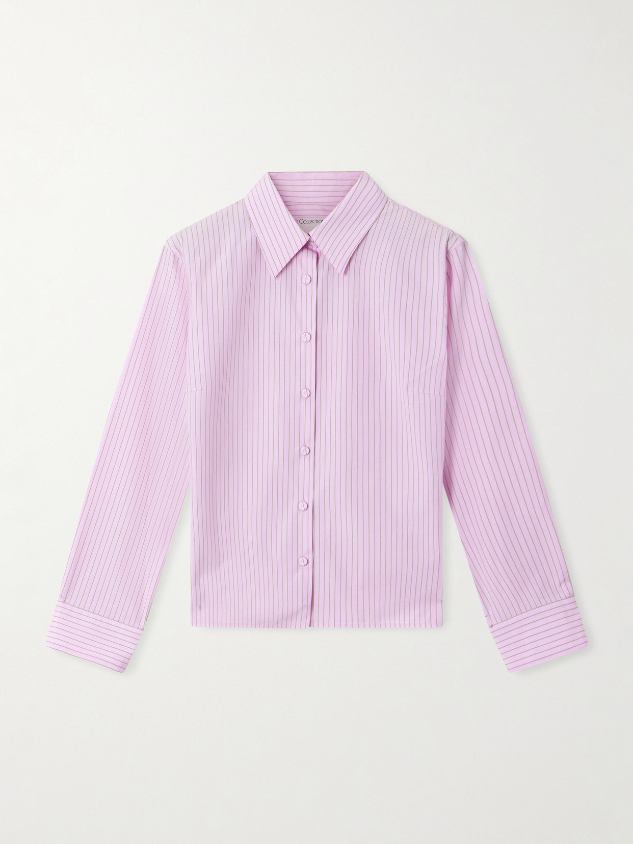 Calvin Klein Collection Daisy Striped Cotton-poplin Shirt In Pink