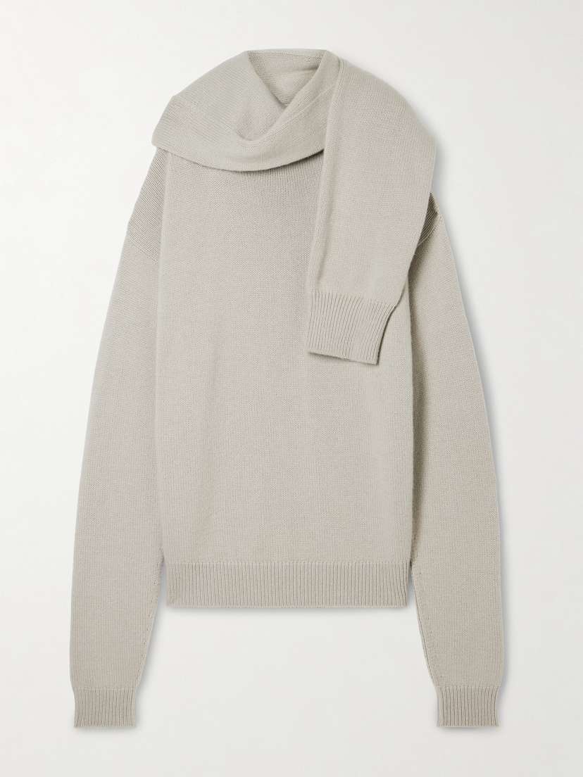 Calvin Klein Collection Mia Scarf-detailed Cashmere Sweater