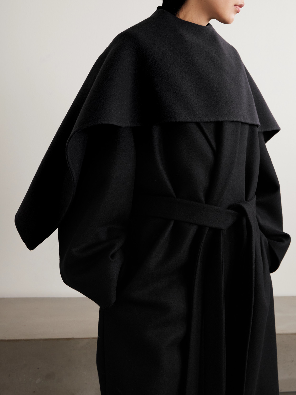 Calvin Klein Collection Taylor Wool And Cashmere-blend Cape In Black