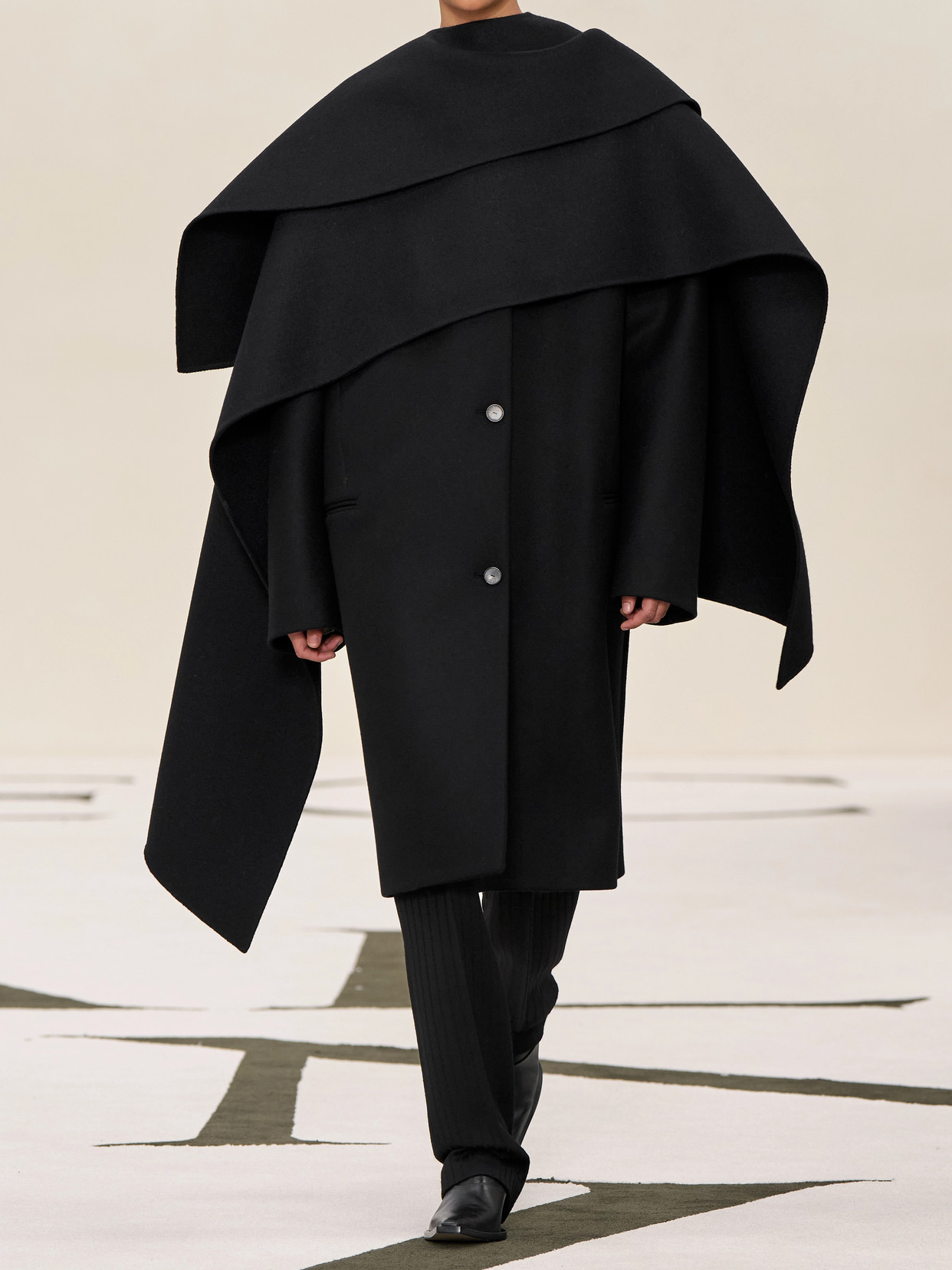 Calvin Klein Collection Taylor Wool And Cashmere-blend Cape In Black