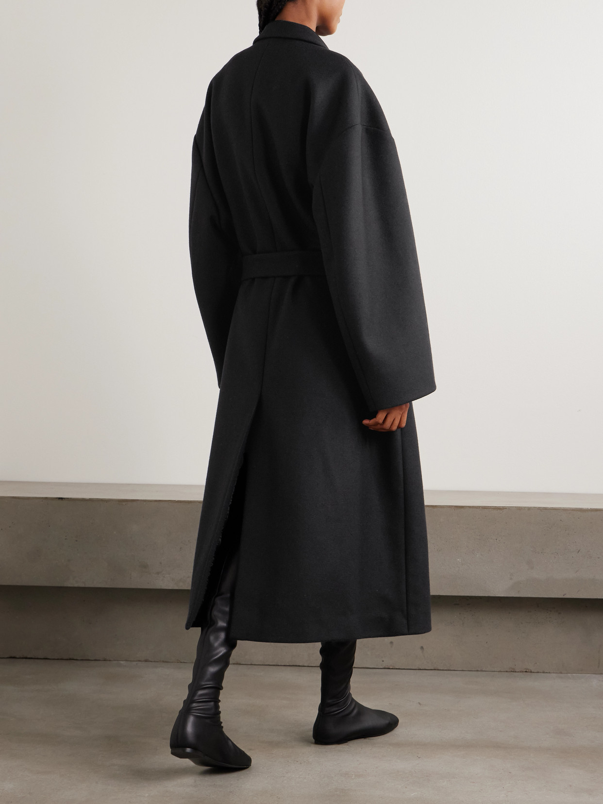 Calvin Klein Collection Beatrice Belted Wool And Cashmere-blend Coat In Black