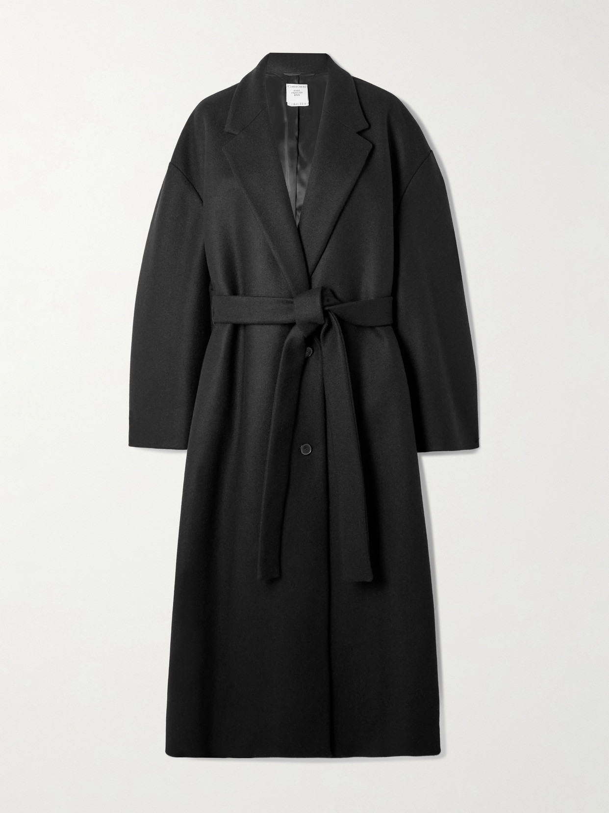 Calvin Klein Collection Beatrice Belted Wool And Cashmere-blend Coat In Black
