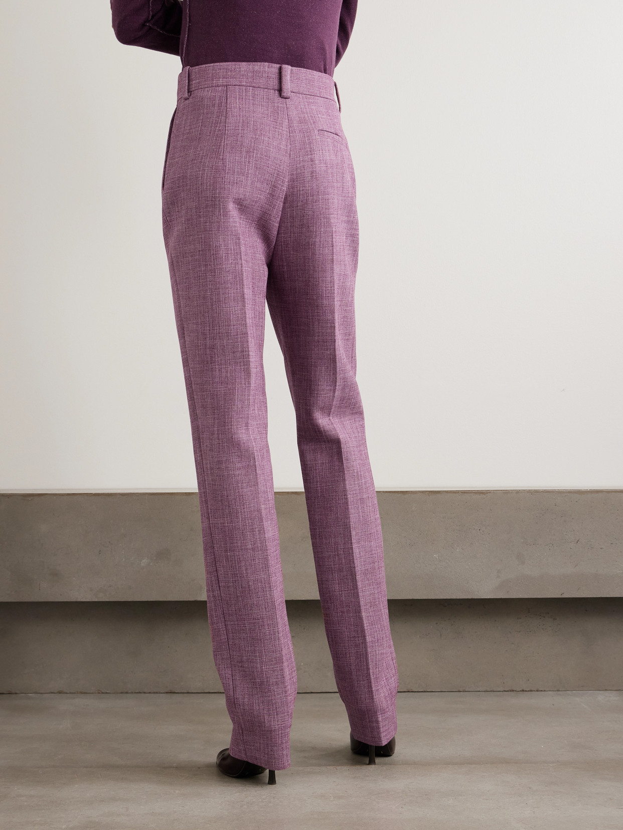 Calvin Klein Collection Lucia Cotton-blend Skinny Pants In Purple
