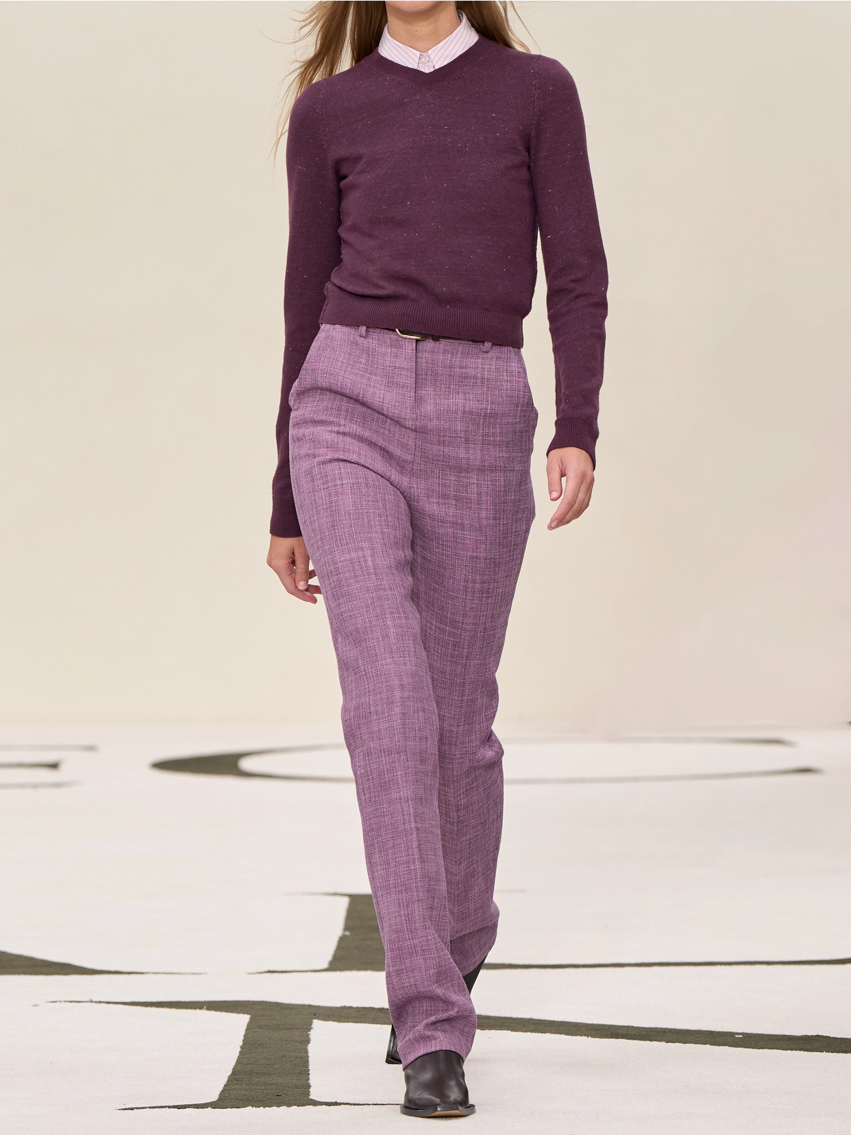 Calvin Klein Collection Lucia Cotton-blend Skinny Pants In Purple