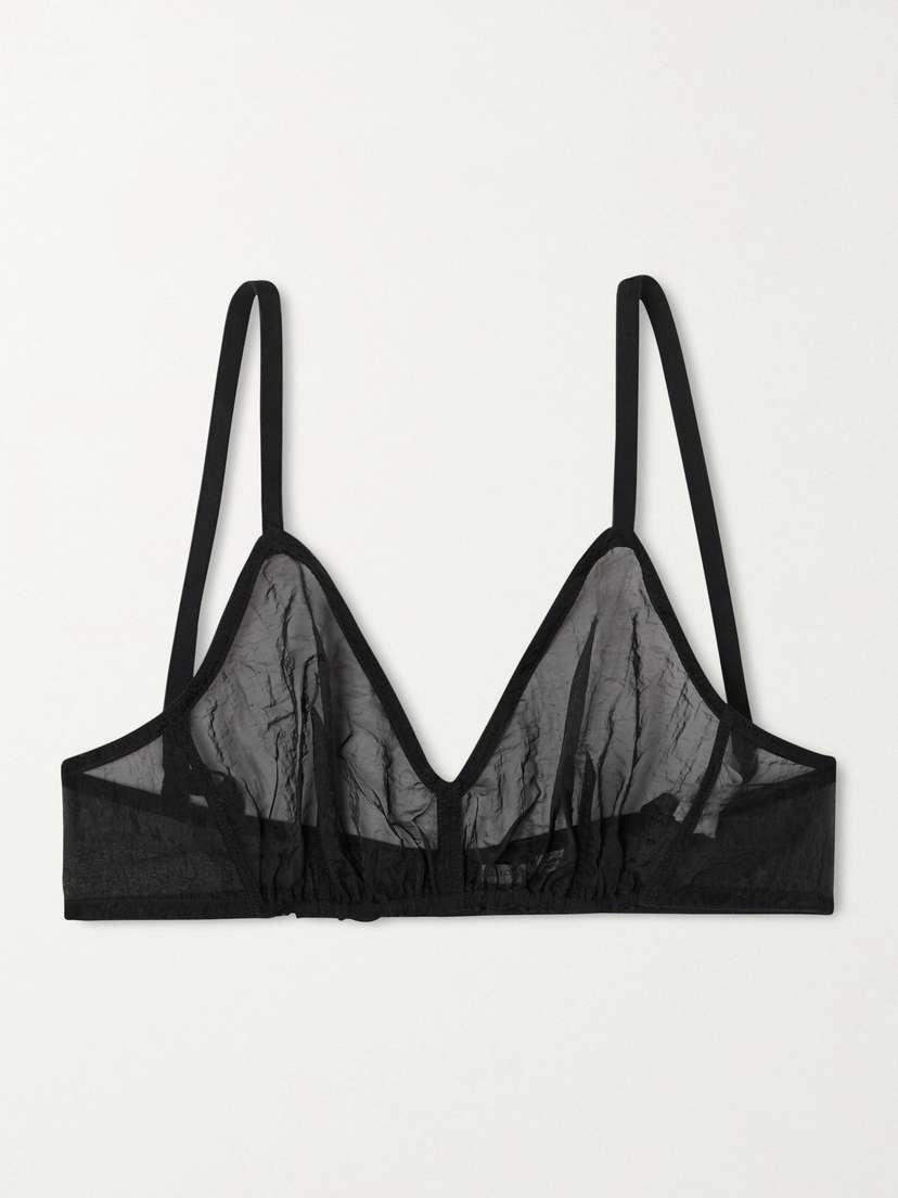 Calvin Klein Collection Solen Crinkled-organza Soft-cup Triangle Bra