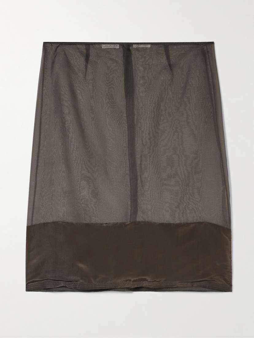 Calvin Klein Collection Mabel Satin-trimmed Organza Skirt