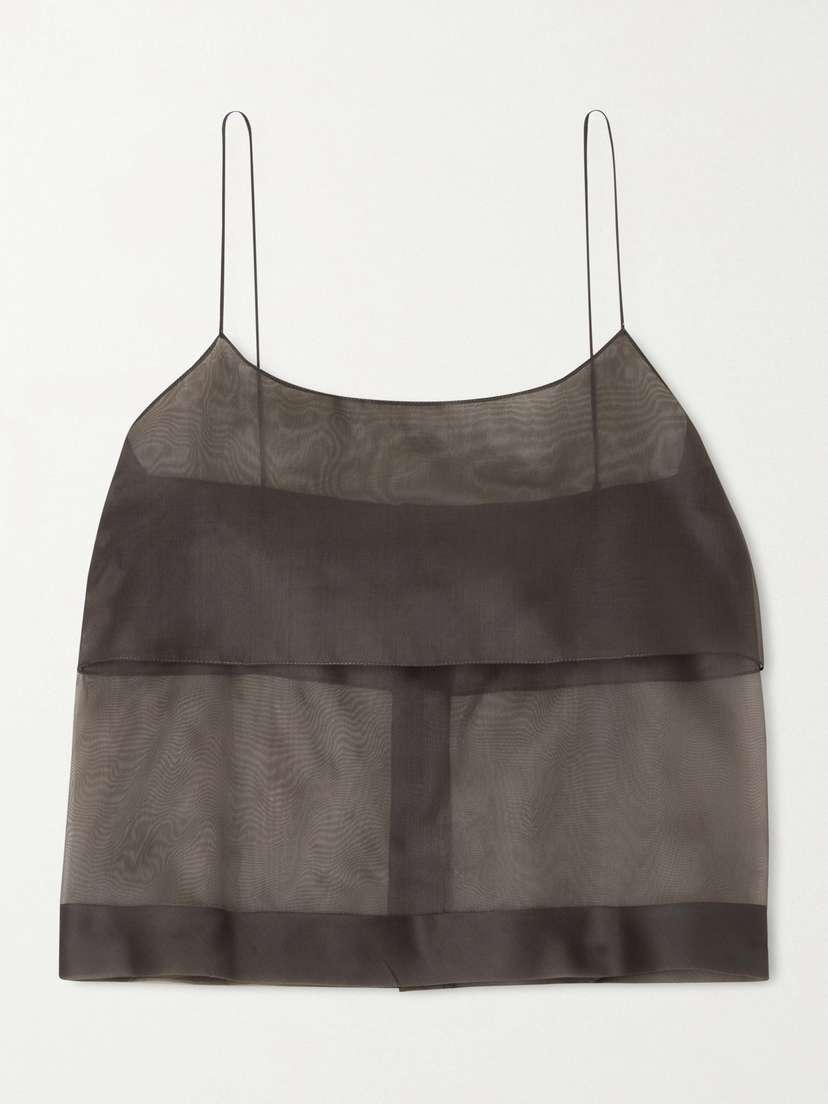 Calvin Klein Collection Carmen Layered Silk-organza Top