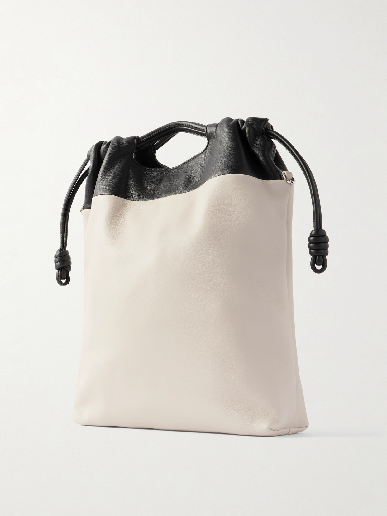 Loewe Flamenco Two-tone Leather Tote In White