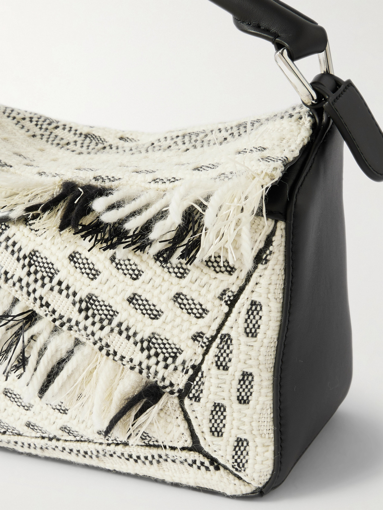 Loewe X Albers Puzzle Fringed Tote Bag In Black