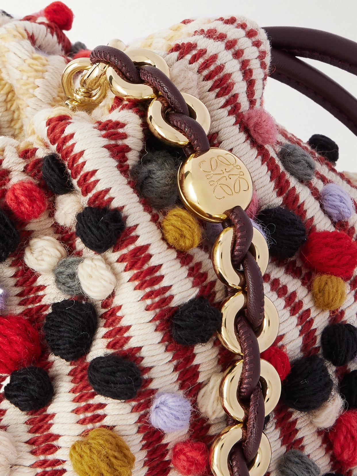 Loewe + Anni Albers Flamenco Medium Appliquéd Cotton And Wool-blend Clutch In Multi