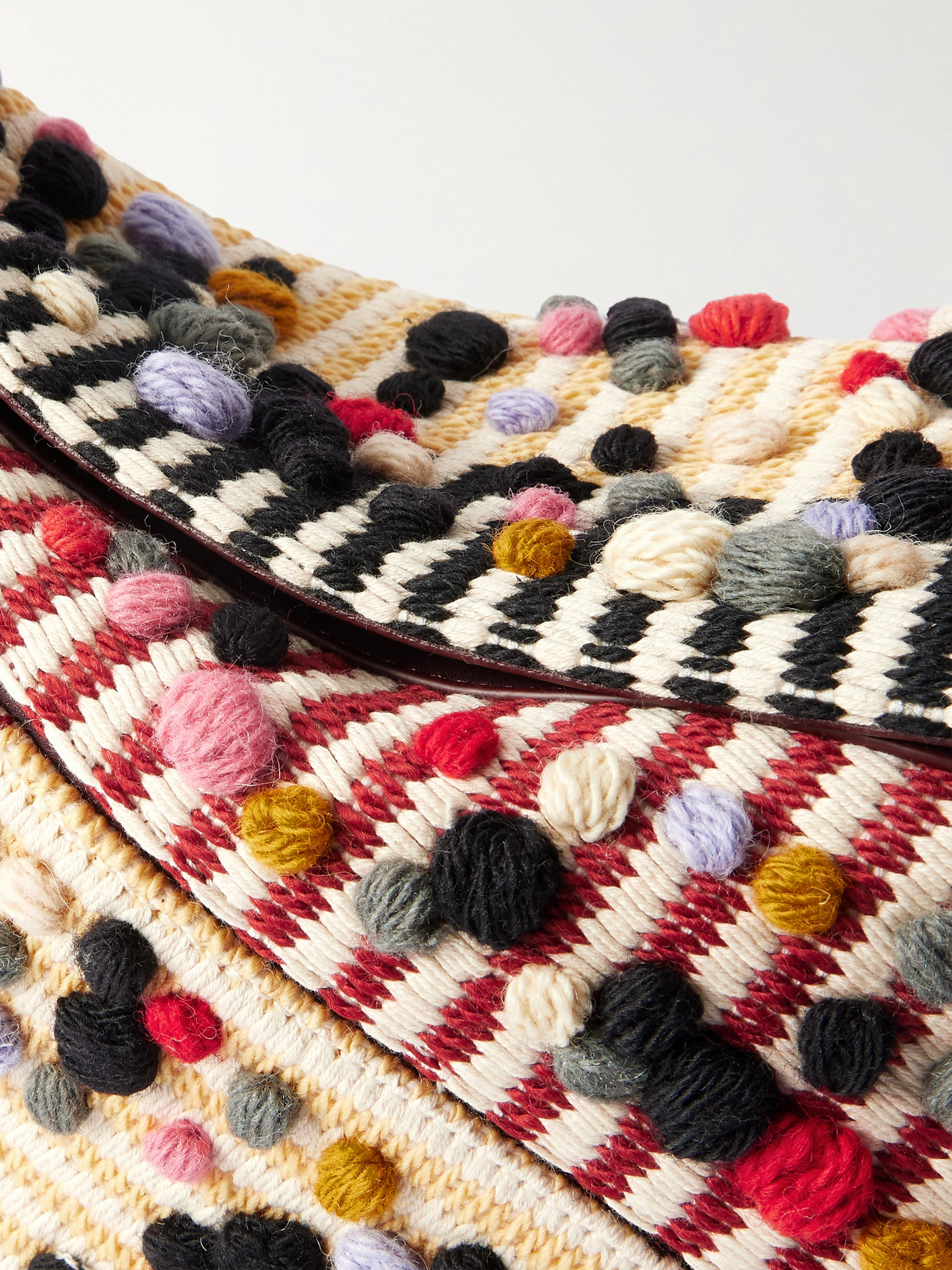 Loewe Puzzle Small Leather-trimmed Embroidered Canvas Shoulder Bag In Multi