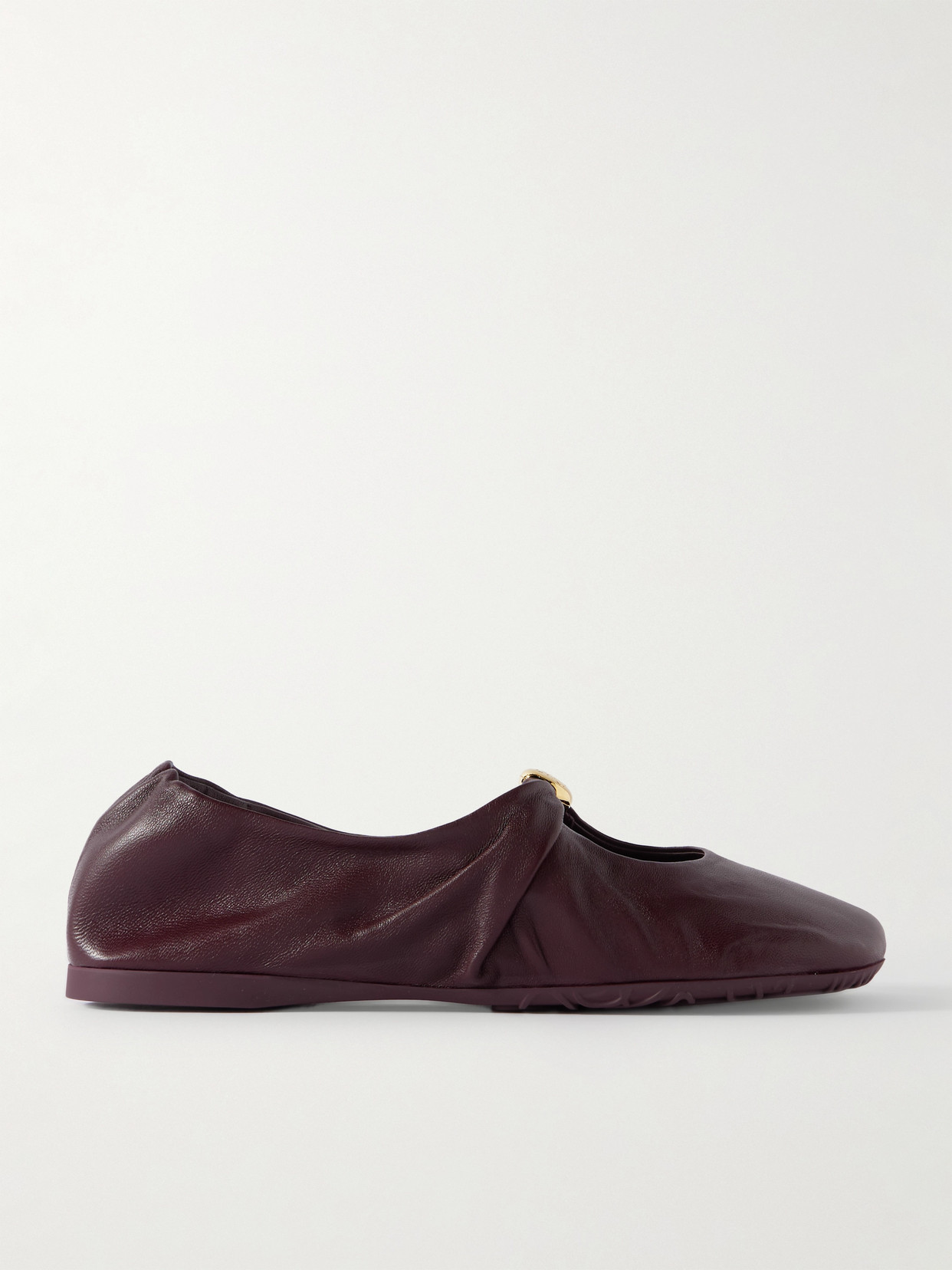 Loewe Pebble Ballerinas In Soft Nappa Lambskin In Burgundy