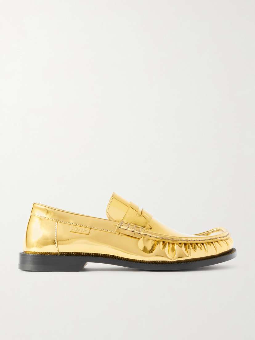 Loewe Campo Mirrored-leather Penny Loafers