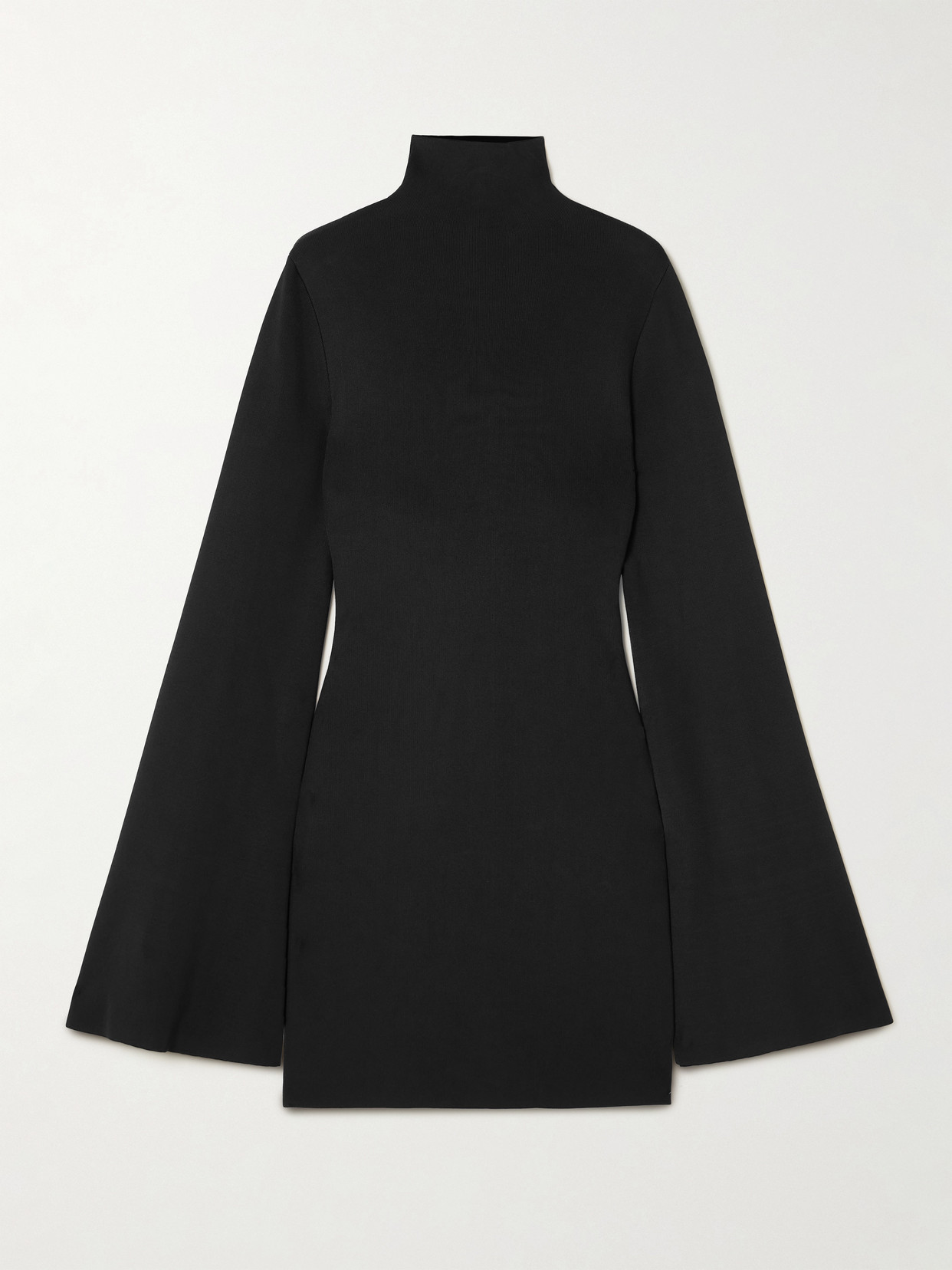 Calvin Klein Collection Annie Stretch-knit Mock-neck Mini Dress In Black