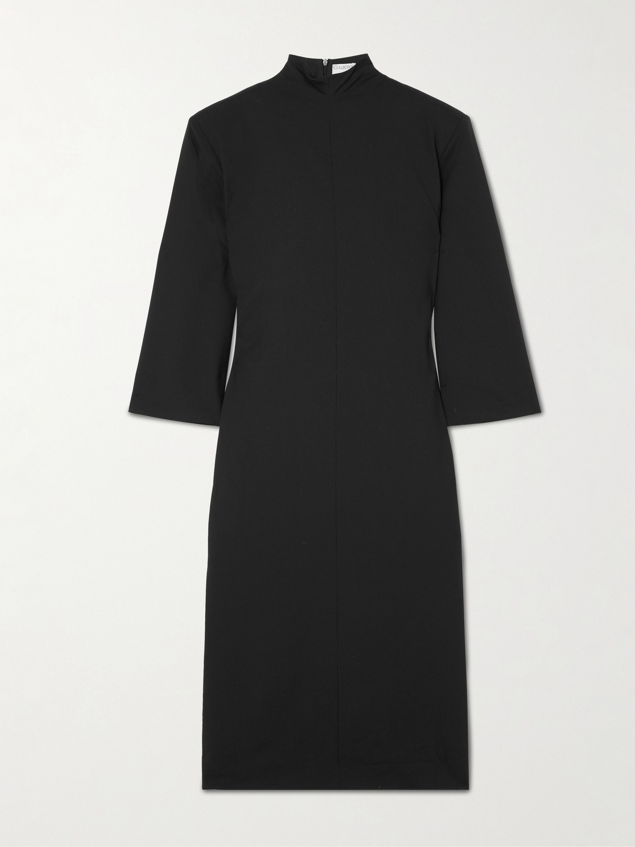 Calvin Klein Collection Addison Wool And Silk-blend Turtleneck Midi Dress In Black