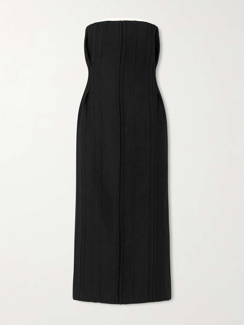Calvin Klein Collection Naomi Strapless Wool Midi Dress
